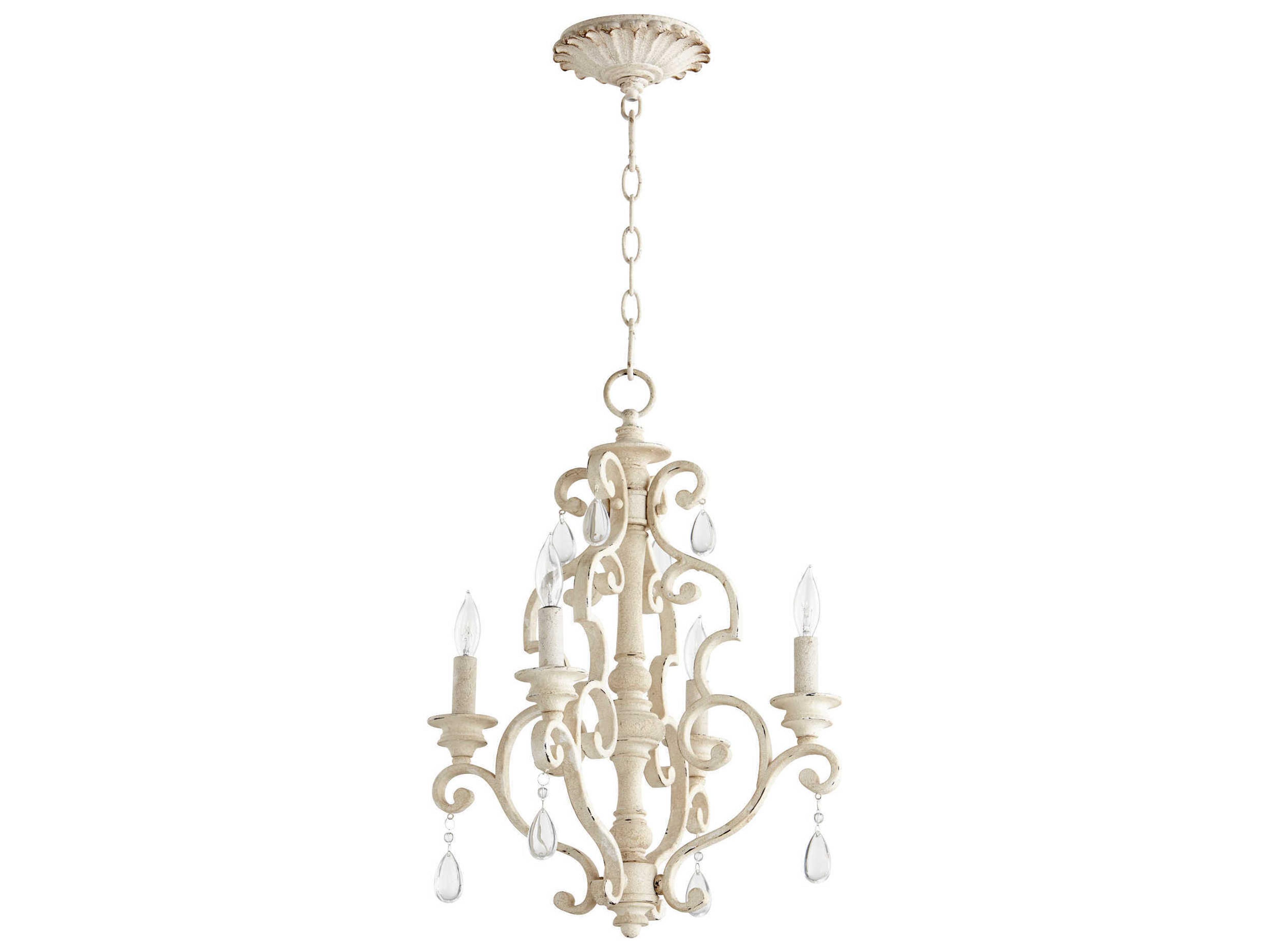Quorum San Miguel 4-Light Persian White Crystal Candelabra Chandelier