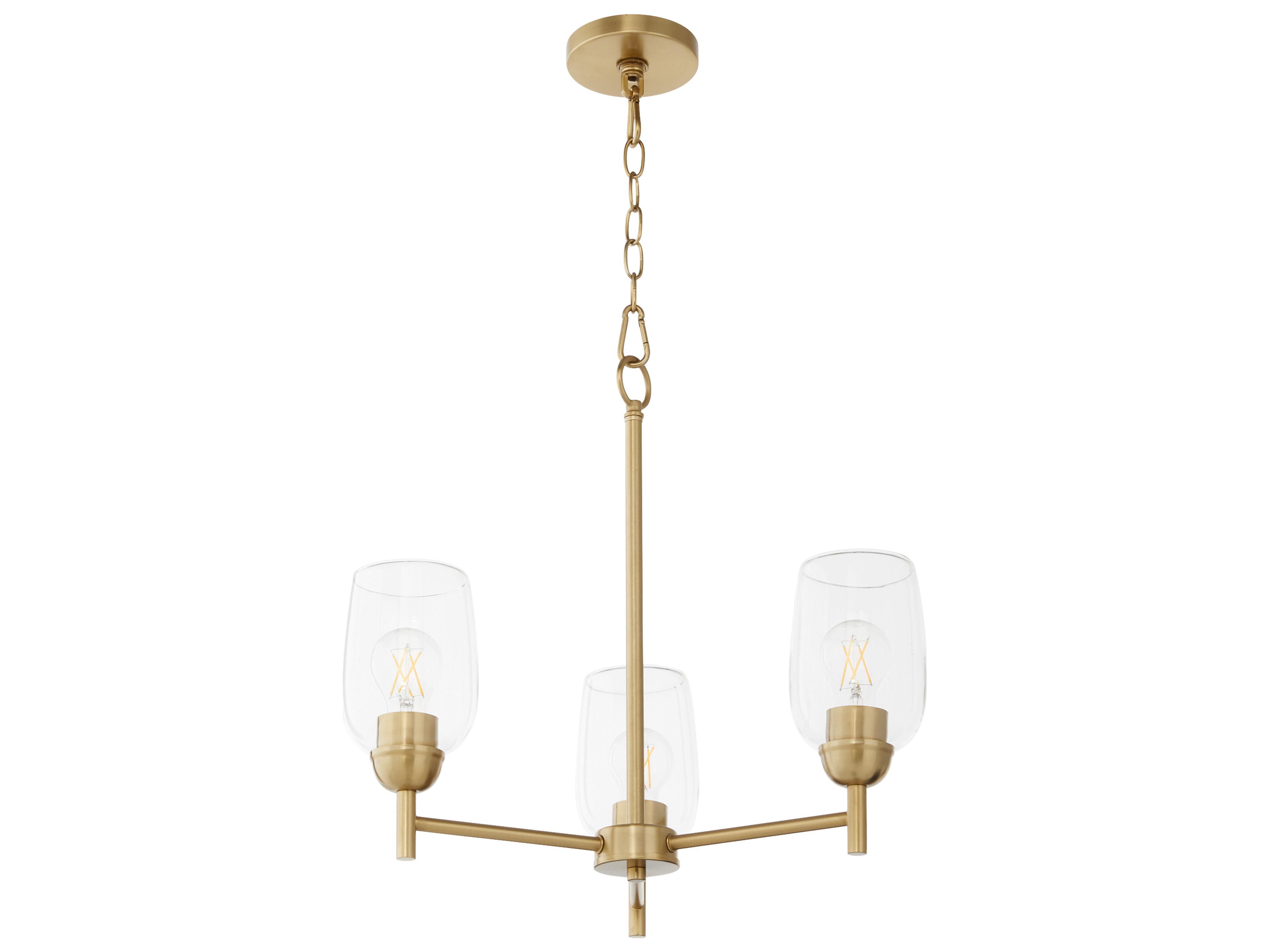 Quorum Wallinger 3-Light Aged Brass Chandelier