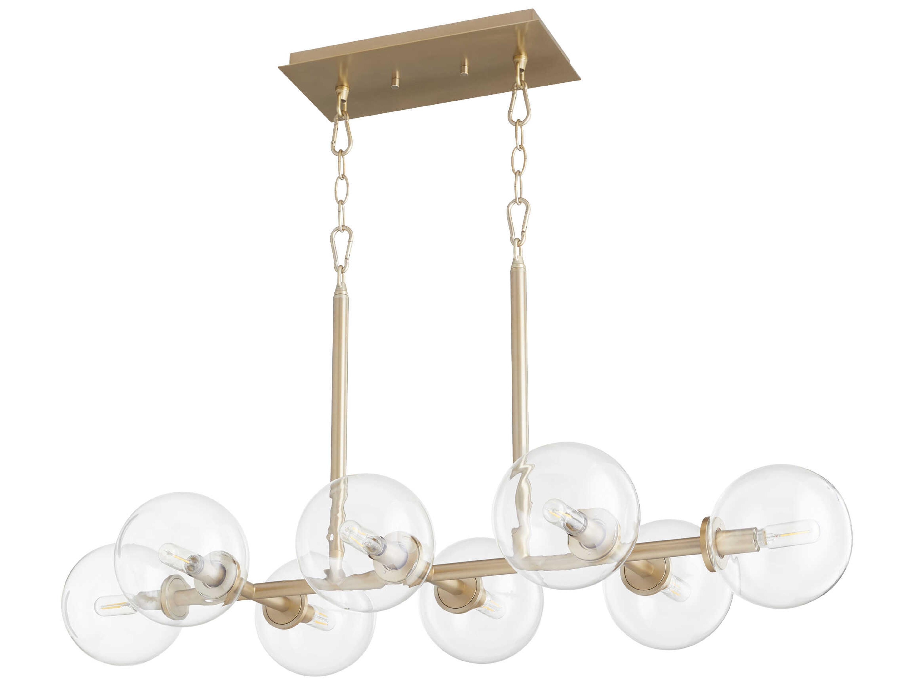 Quorum Rovi 8-Light Aged Brass Glass Globe Island Pendant