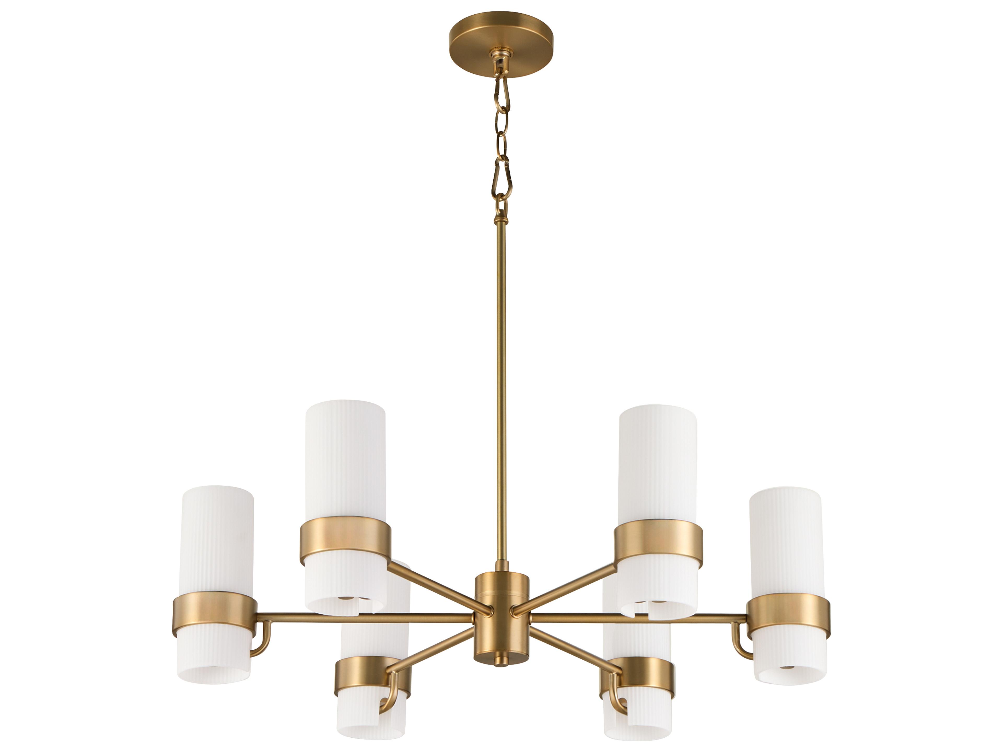 Quorum Sojourn 6-Light Brushed Brass Candelabra Chandelier