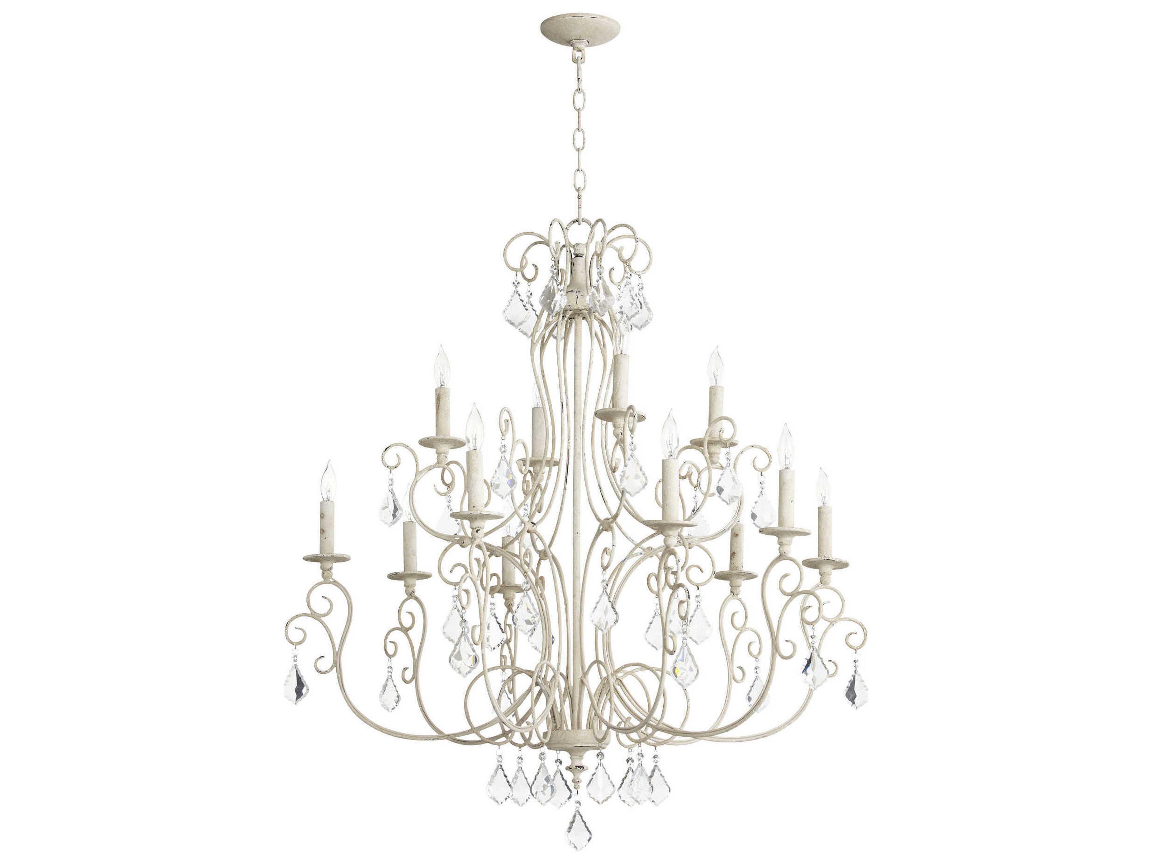 Quorum Ariel 12-Light Persian White Crystal Candelabra Tiered Chandelier