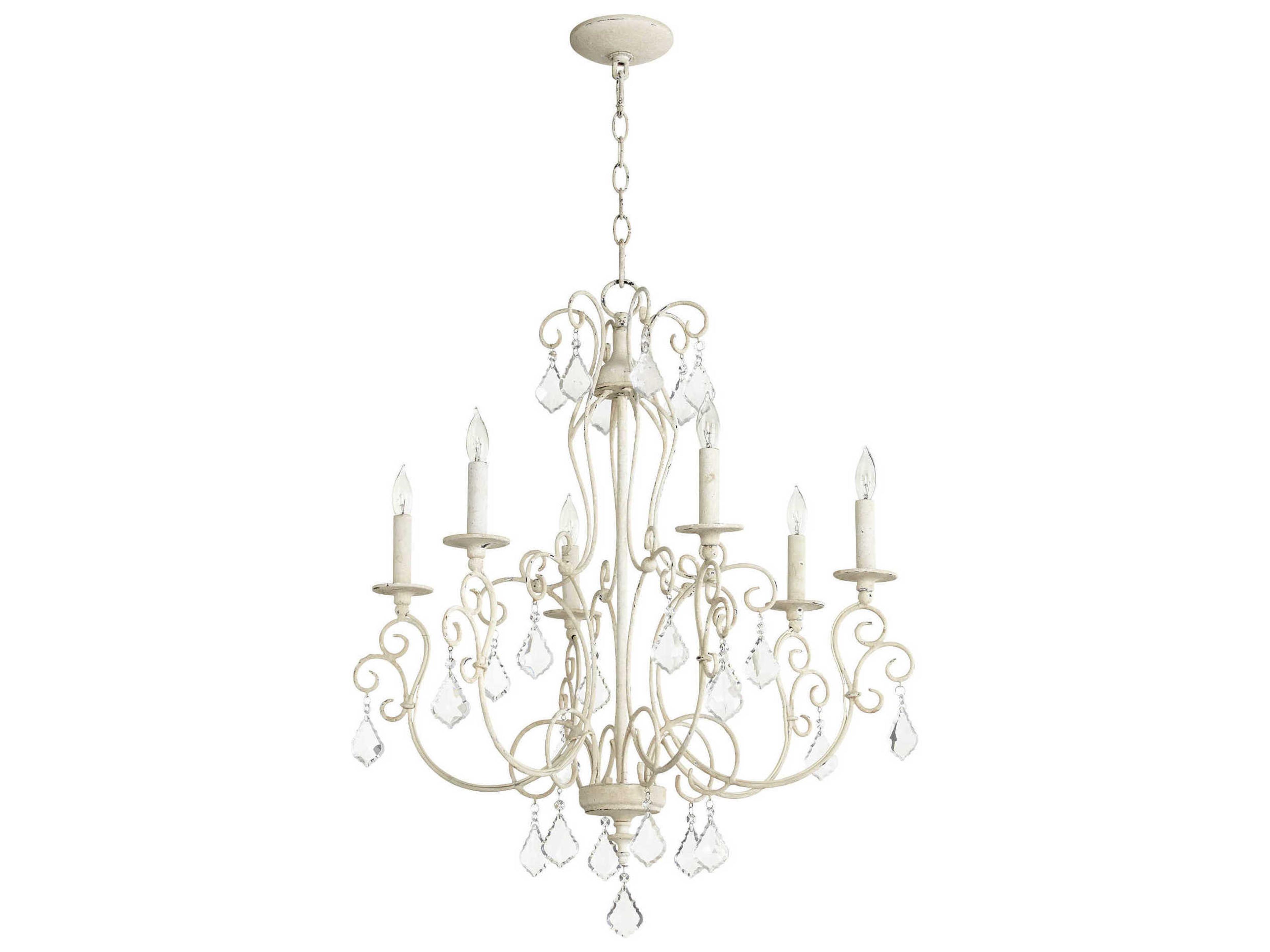 Quorum Ariel 6-Light Persian White Crystal Candelabra Chandelier