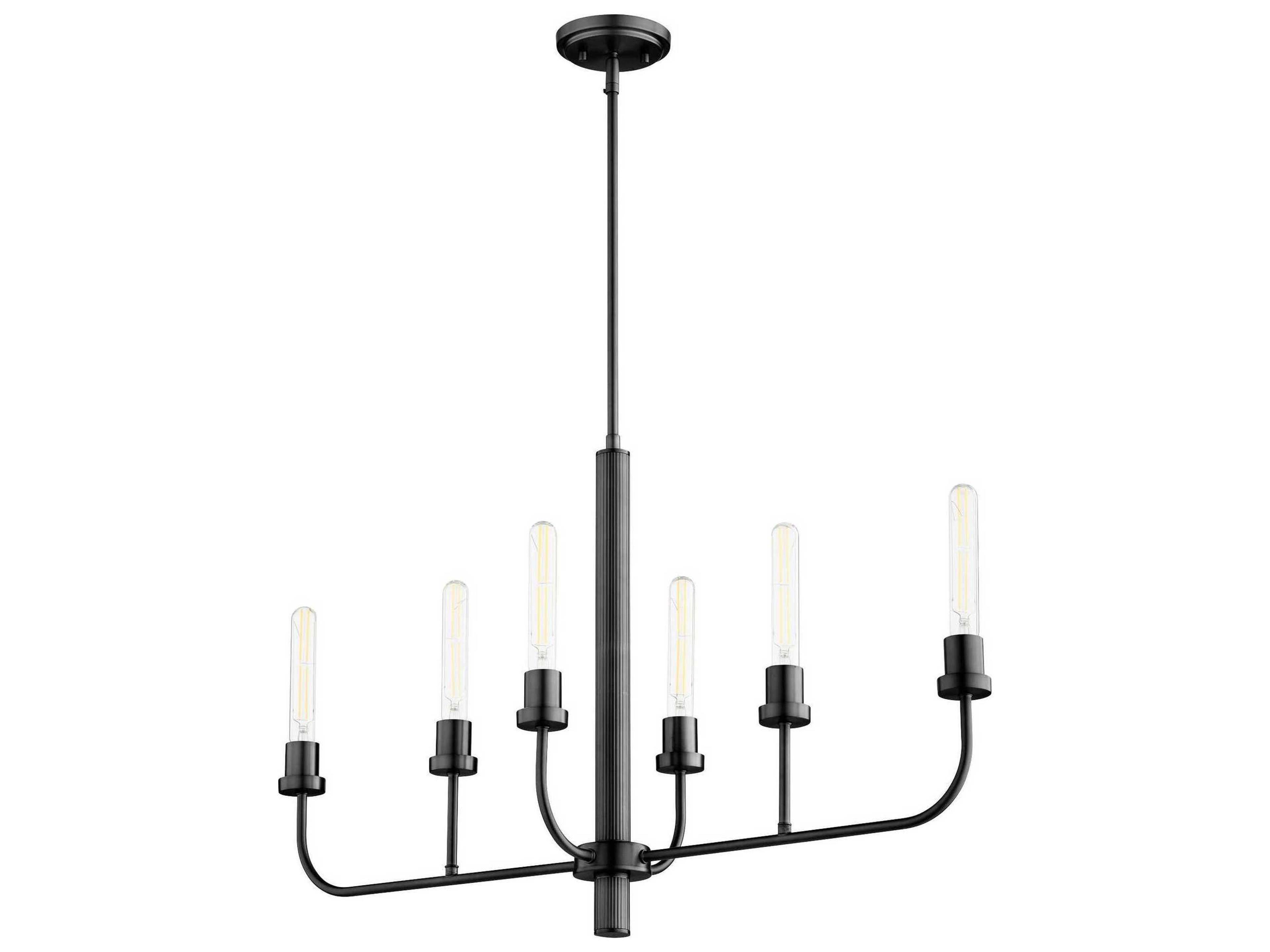 Quorum Sheridan 6-Light Matte Black Linear Island Pendant