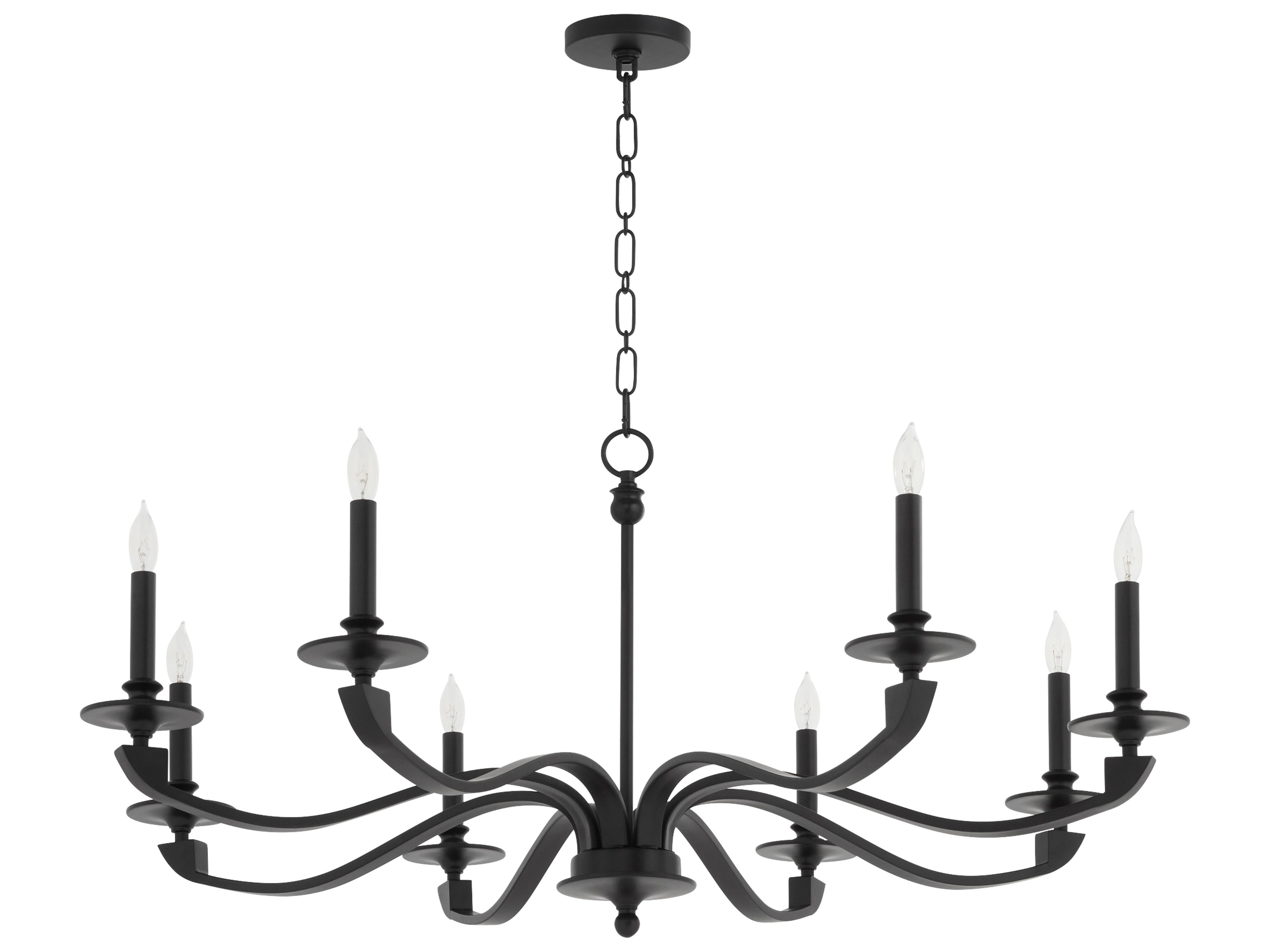 Quorum Chantelle 8-Light Matte Black Candelabra Chandelier