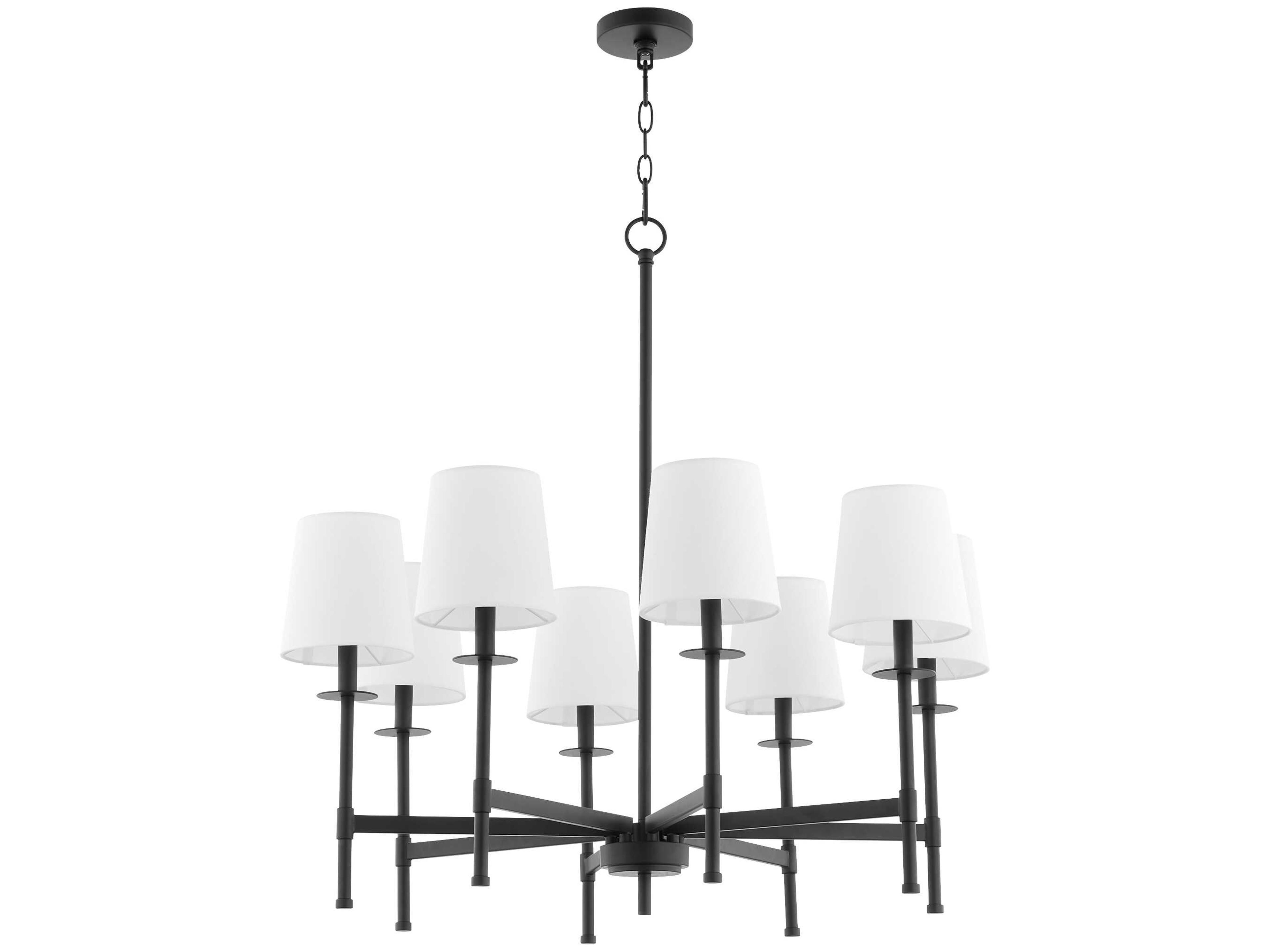Quorum Belshaw 8-Light Matte Black Candelabra Chandelier