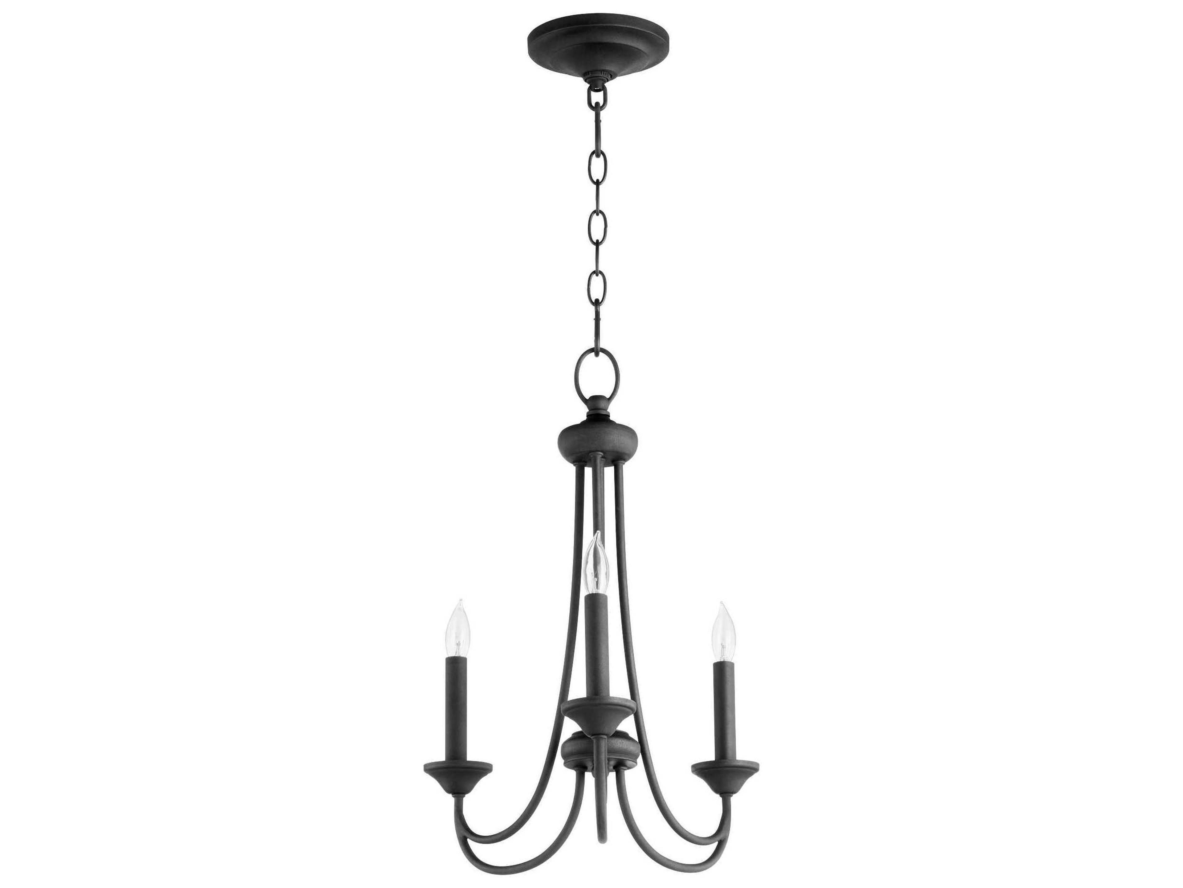 Quorum Brooks 3-Light Noir Black Candelabra Chandelier