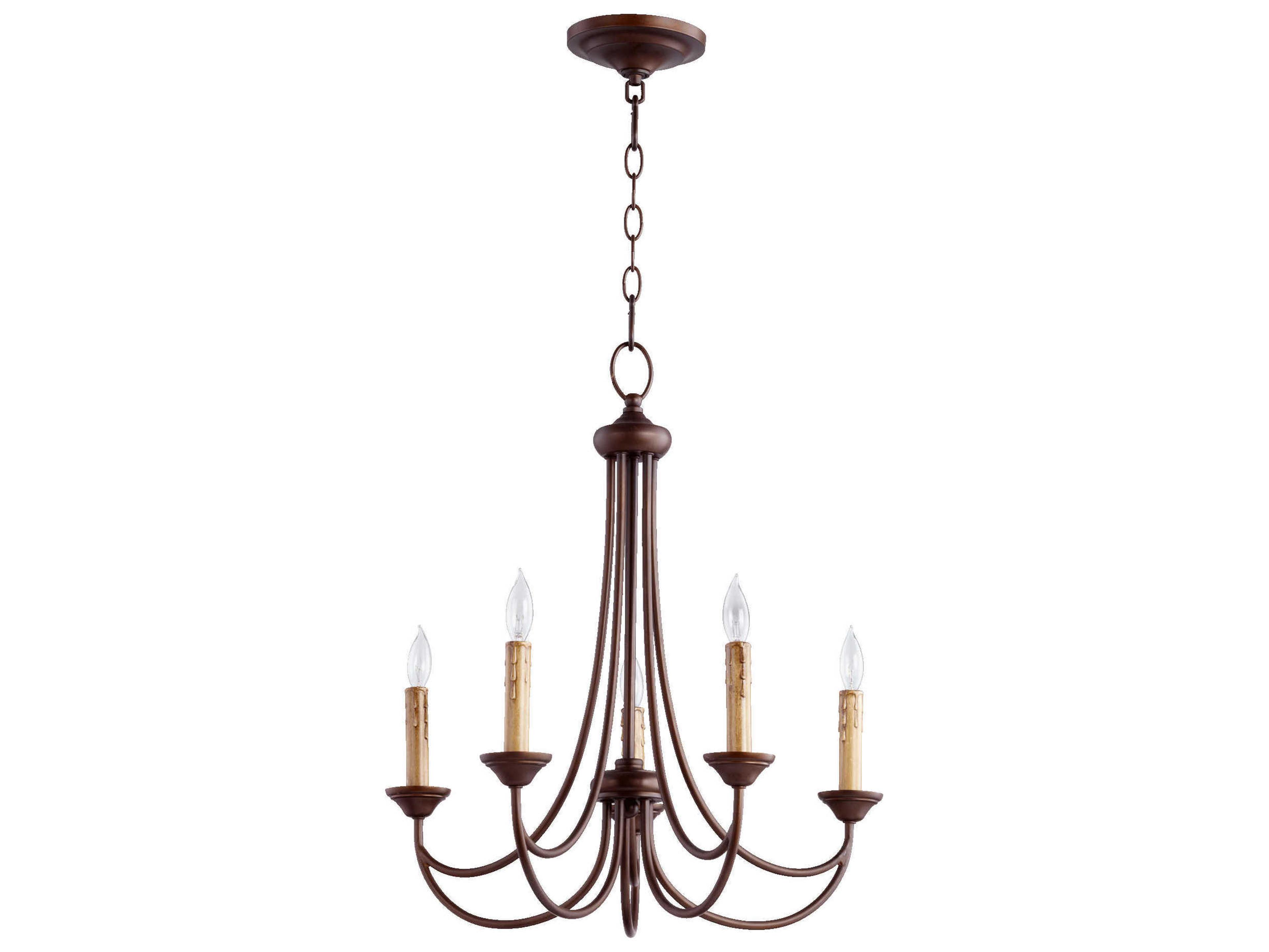 Quorum Brooks 5-Light Oiled Bronze Candelabra Chandelier