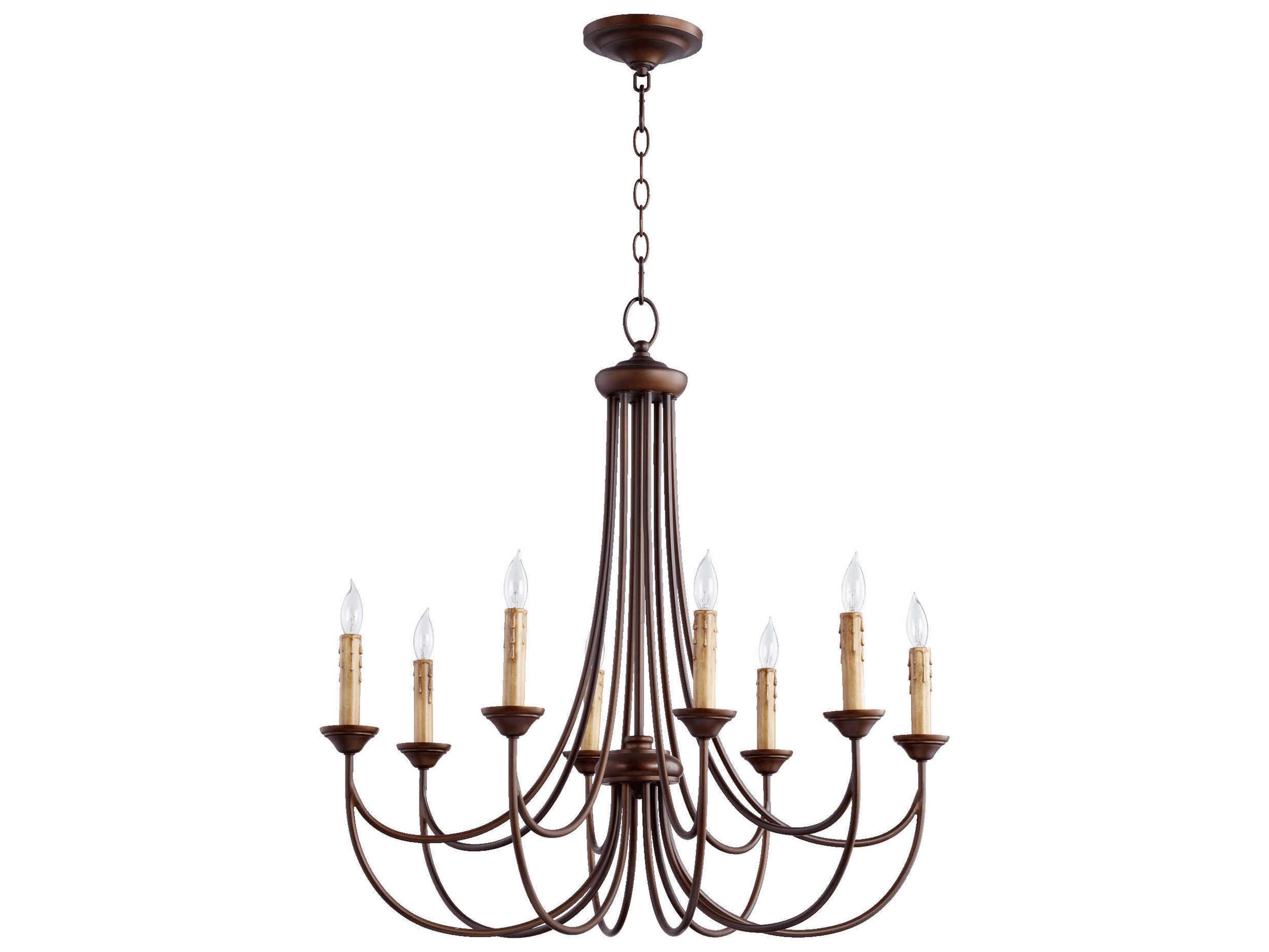 Quorum Brooks 8-Light Oiled Bronze Candelabra Chandelier
