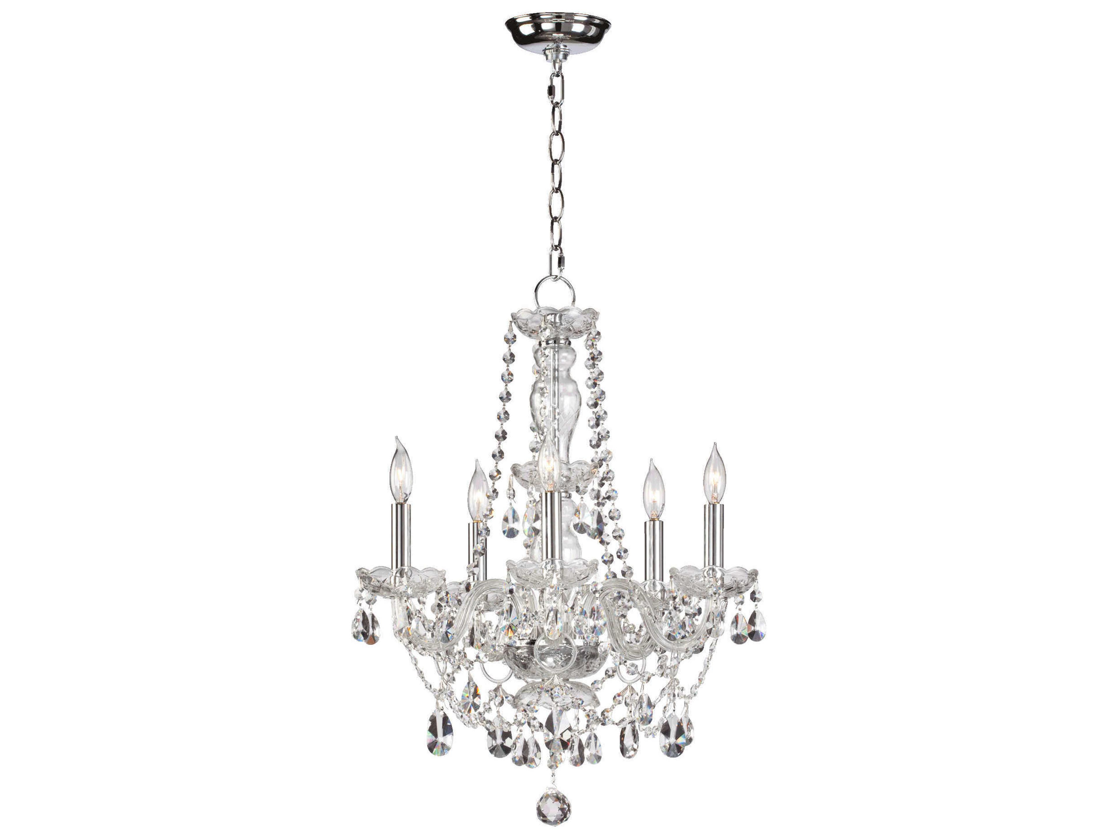 Quorum Bohemian Katerina 5-Light Chrome Crystal Candelabra Chandelier
