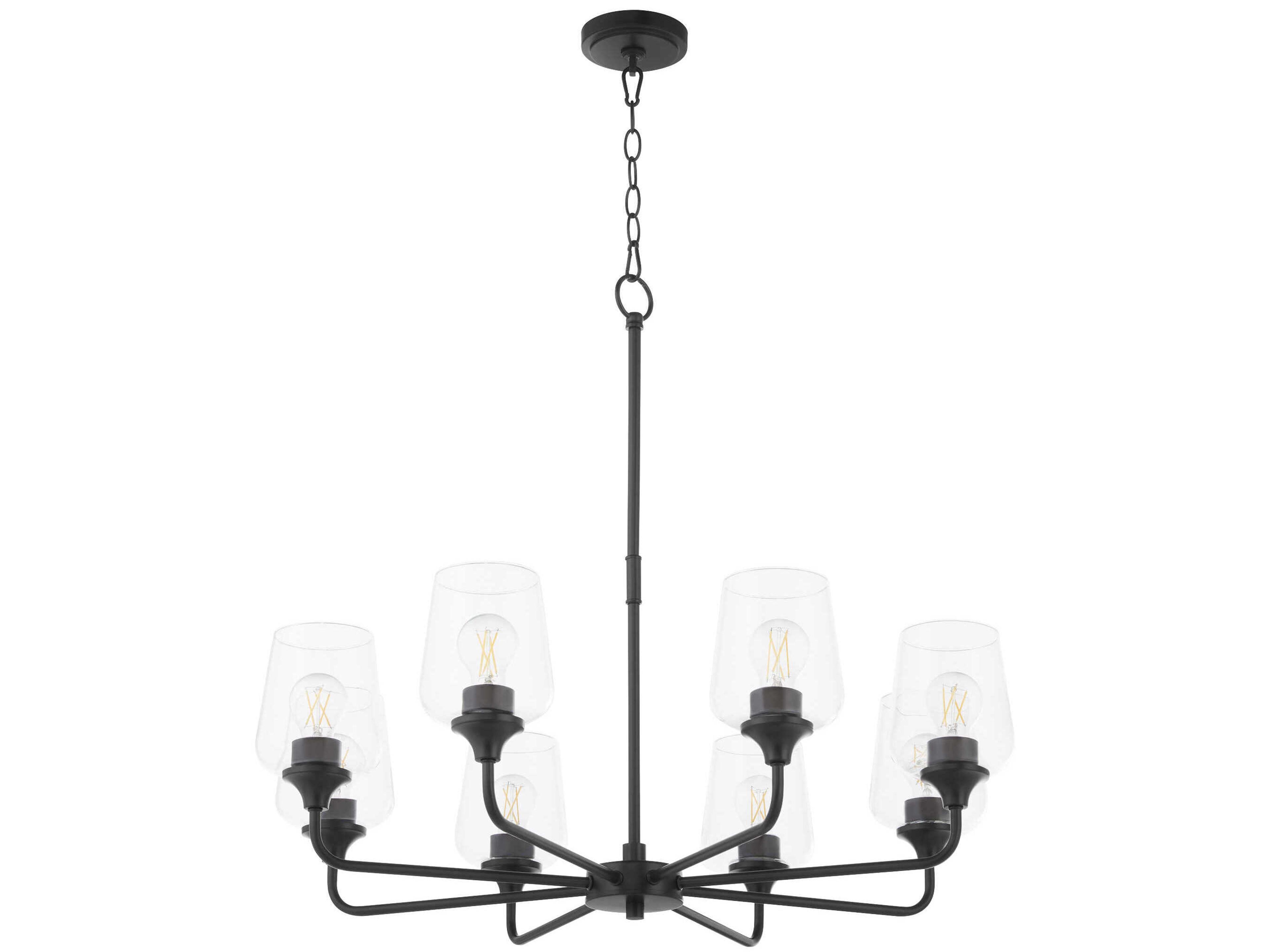 Quorum Raymond 8-Light Matte Black Chandelier