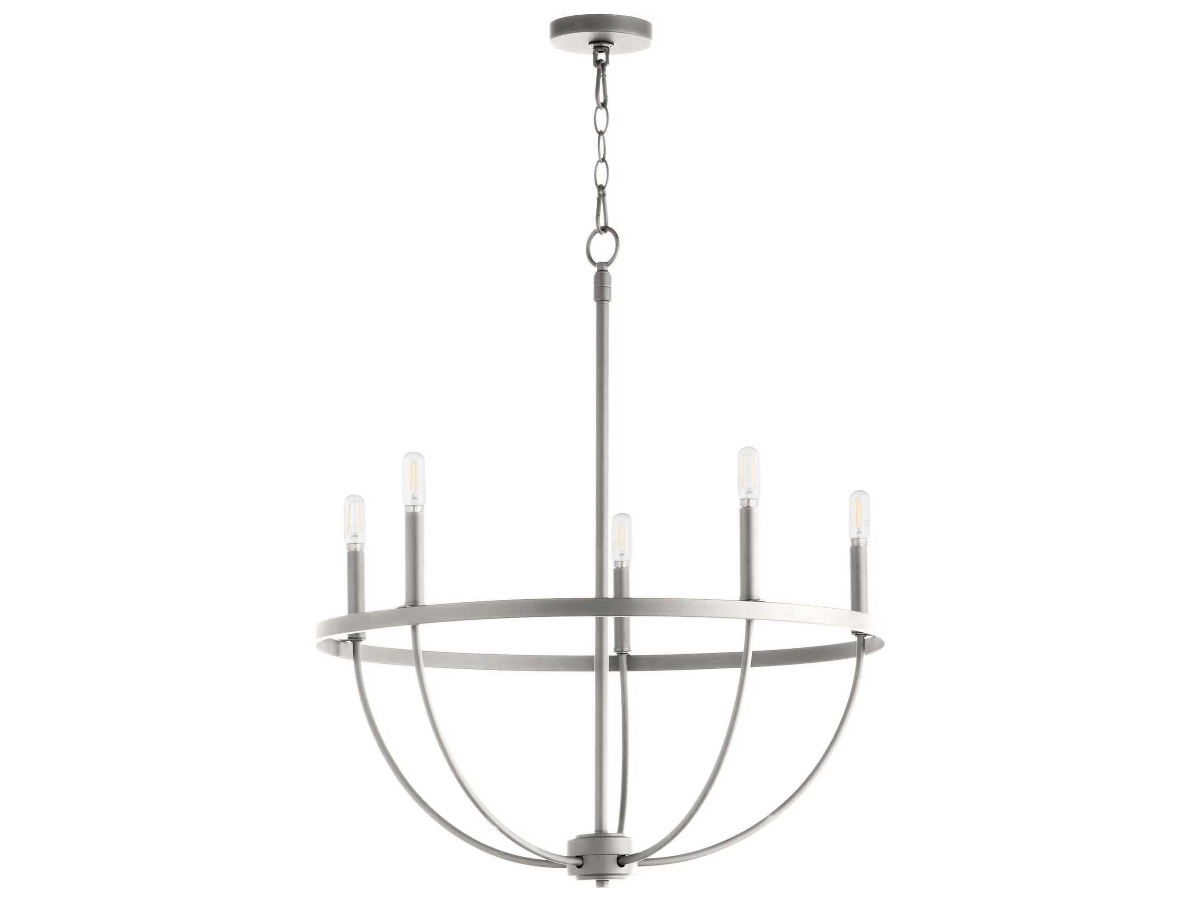 Quorum Tribute 5-Light Satin Nickel Candelabra Chandelier