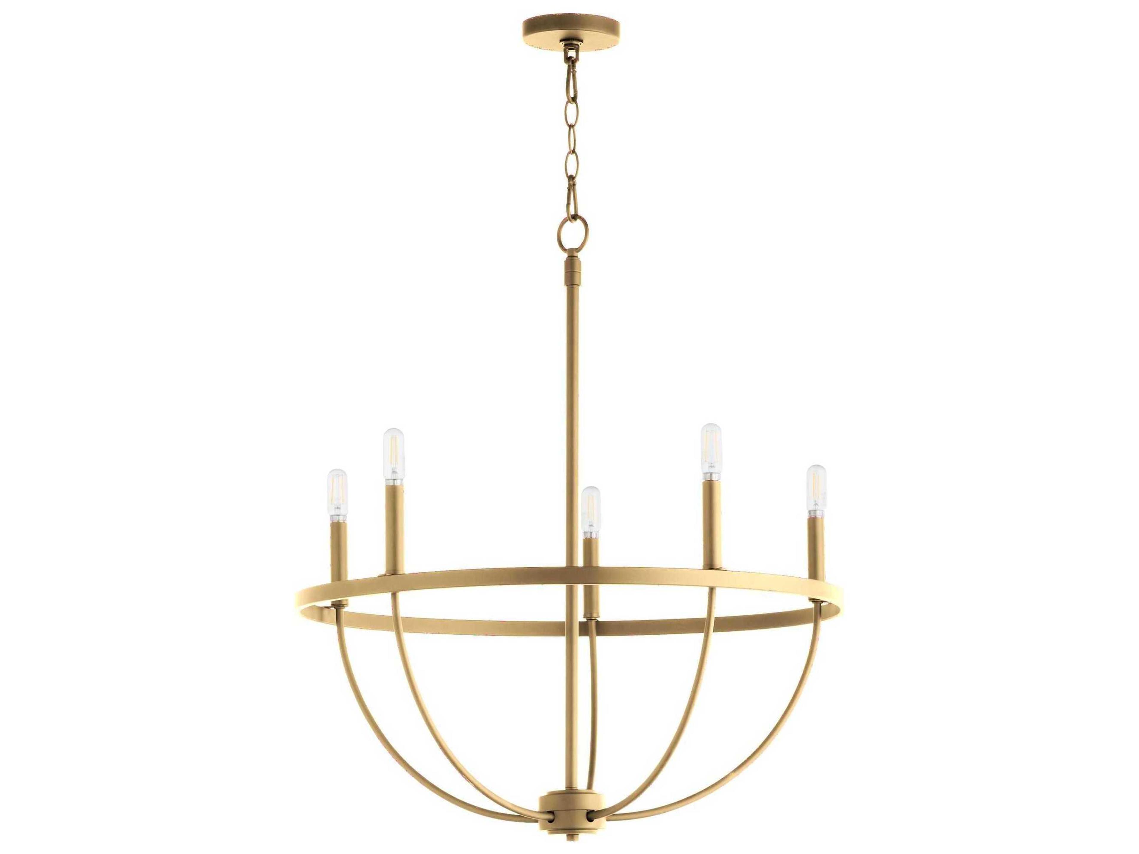 Quorum Tribute 5-Light Aged Brass Candelabra Chandelier