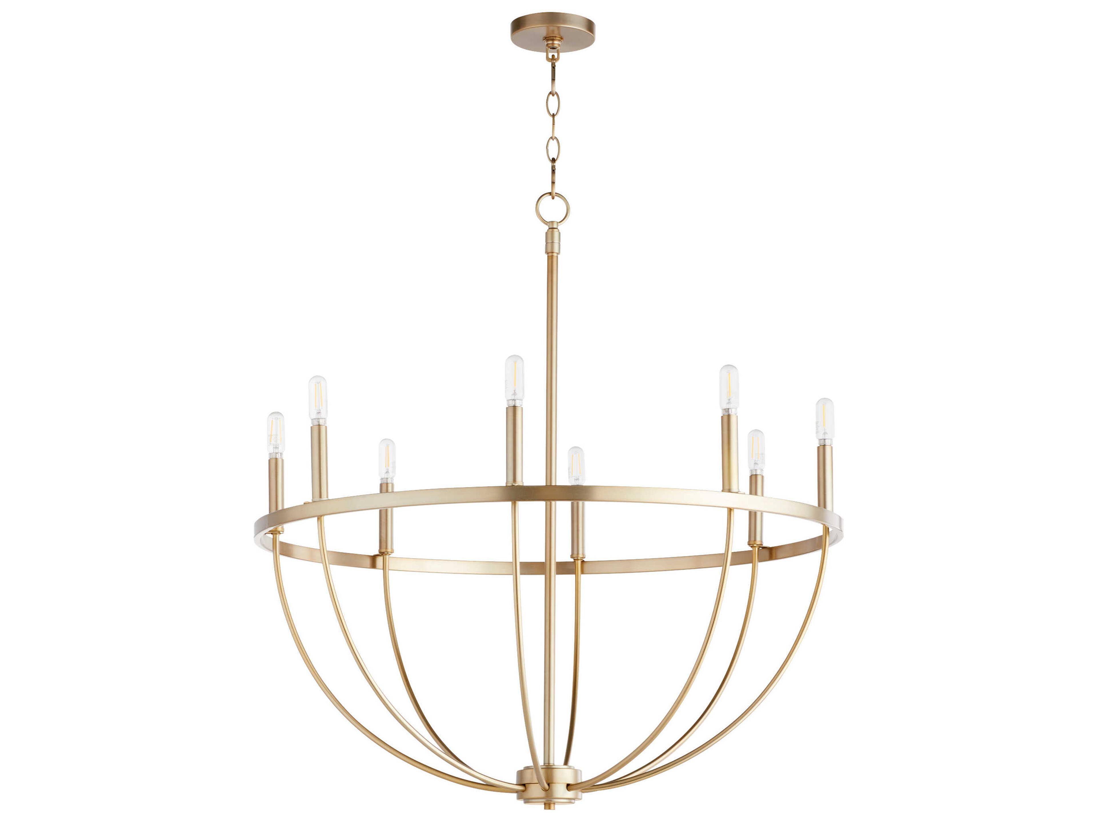 Quorum Tribute 8-Light Aged Brass Candelabra Chandelier