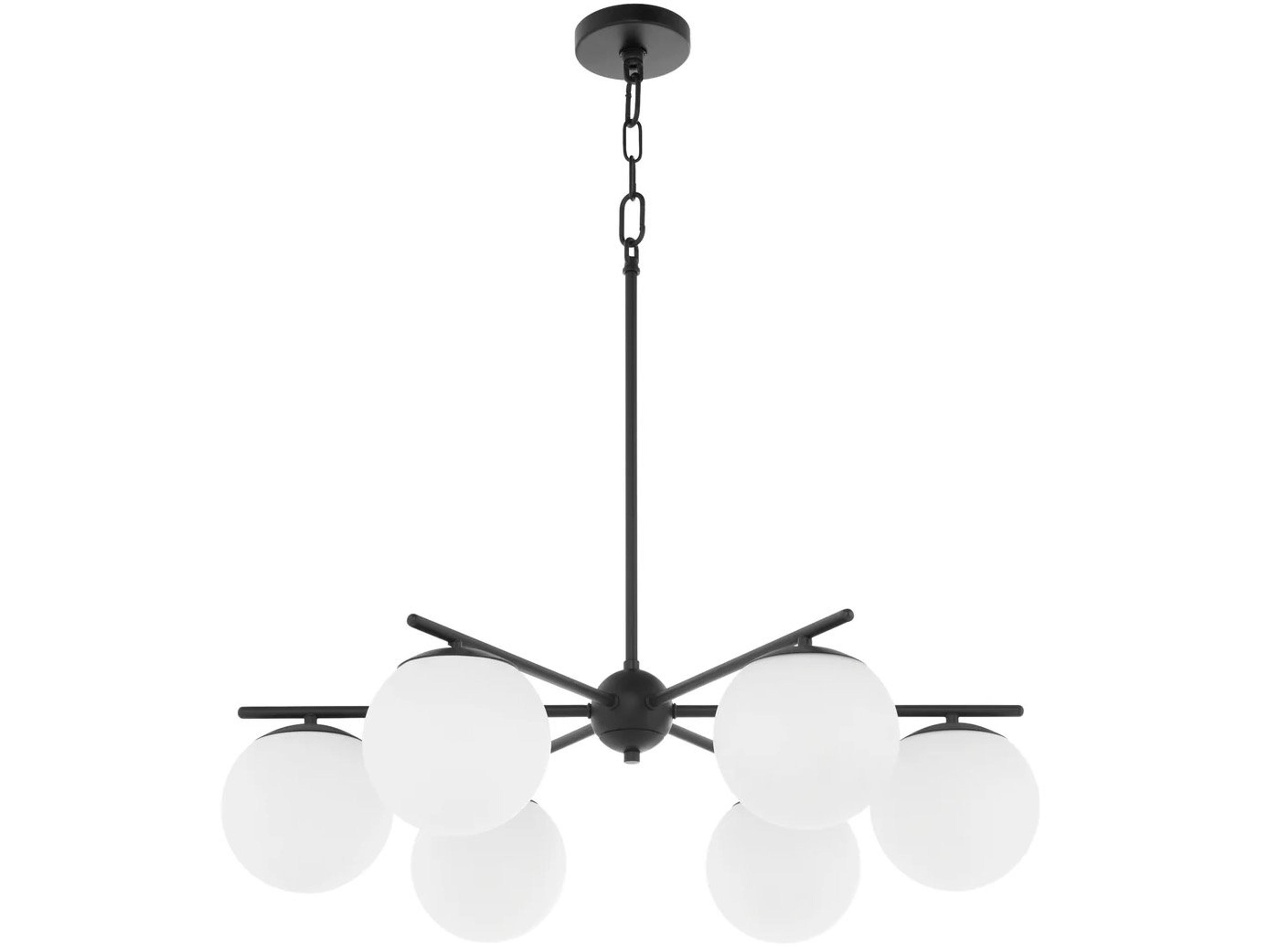 Quorum Jasper 3-Light Matte Black Globe Chandelier
