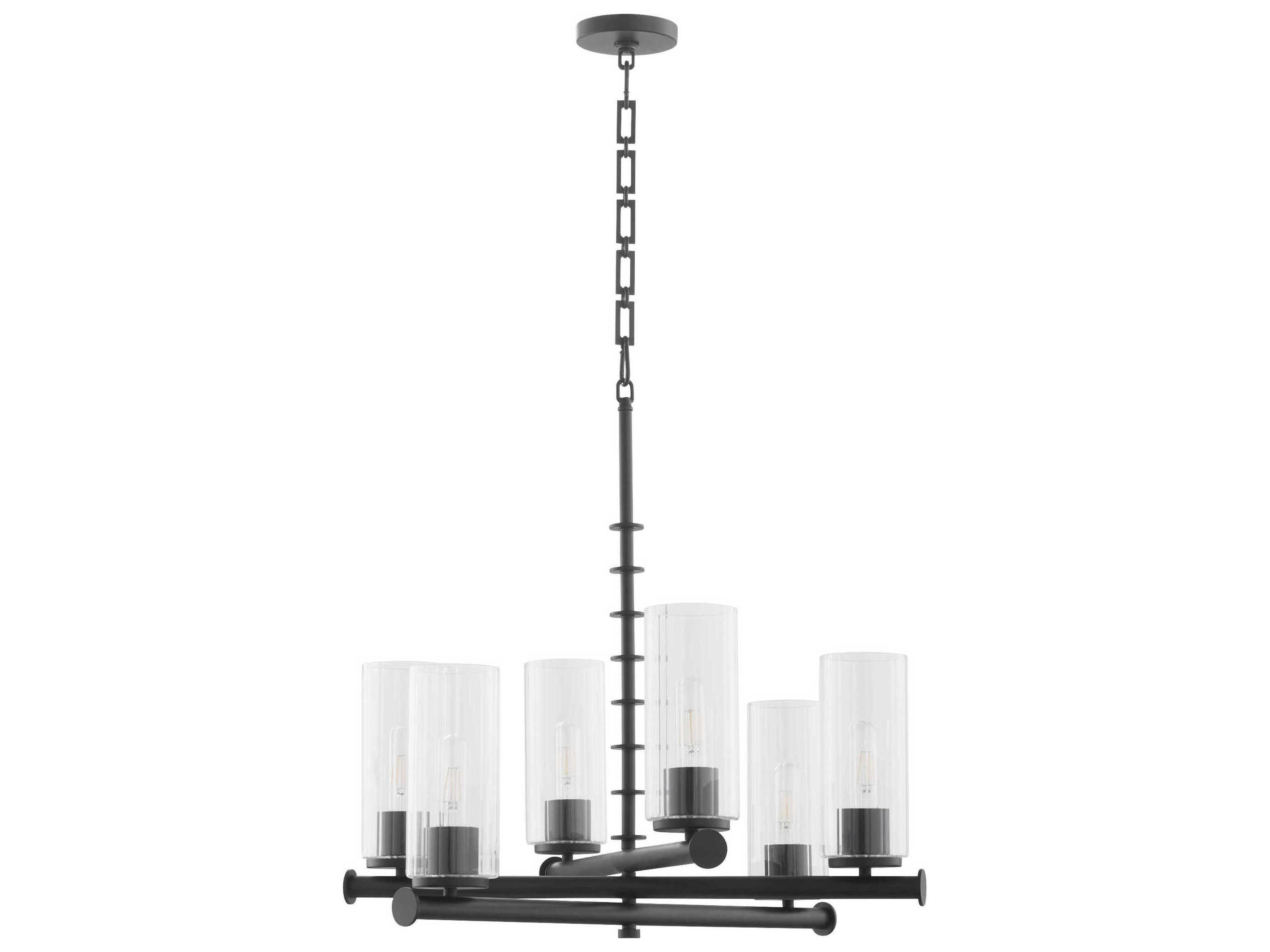 Quorum Mercier 6-Light Matte Black Cylinder Chandelier