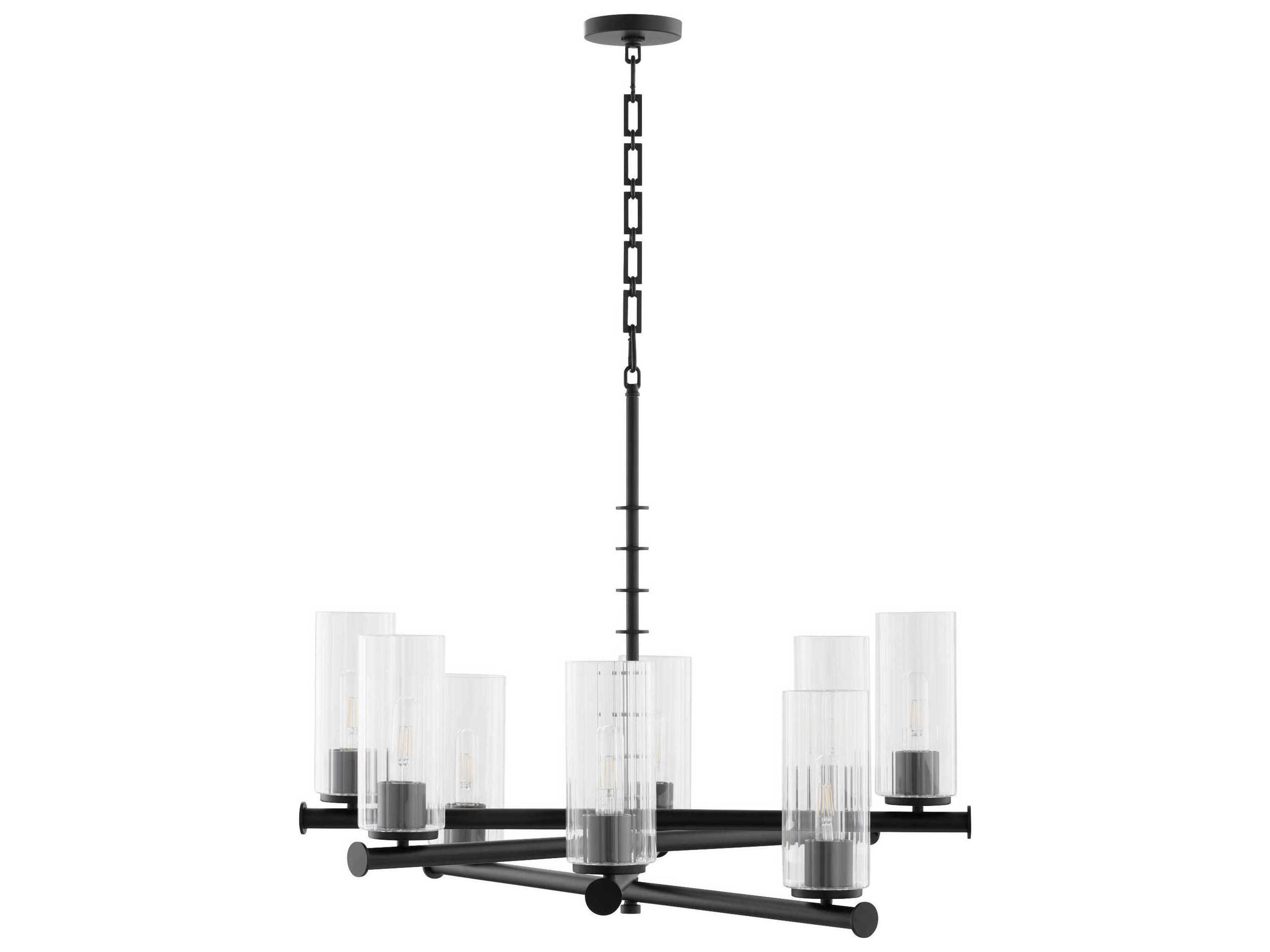 Quorum Mercier 8-Light Matte Black Cylinder Chandelier