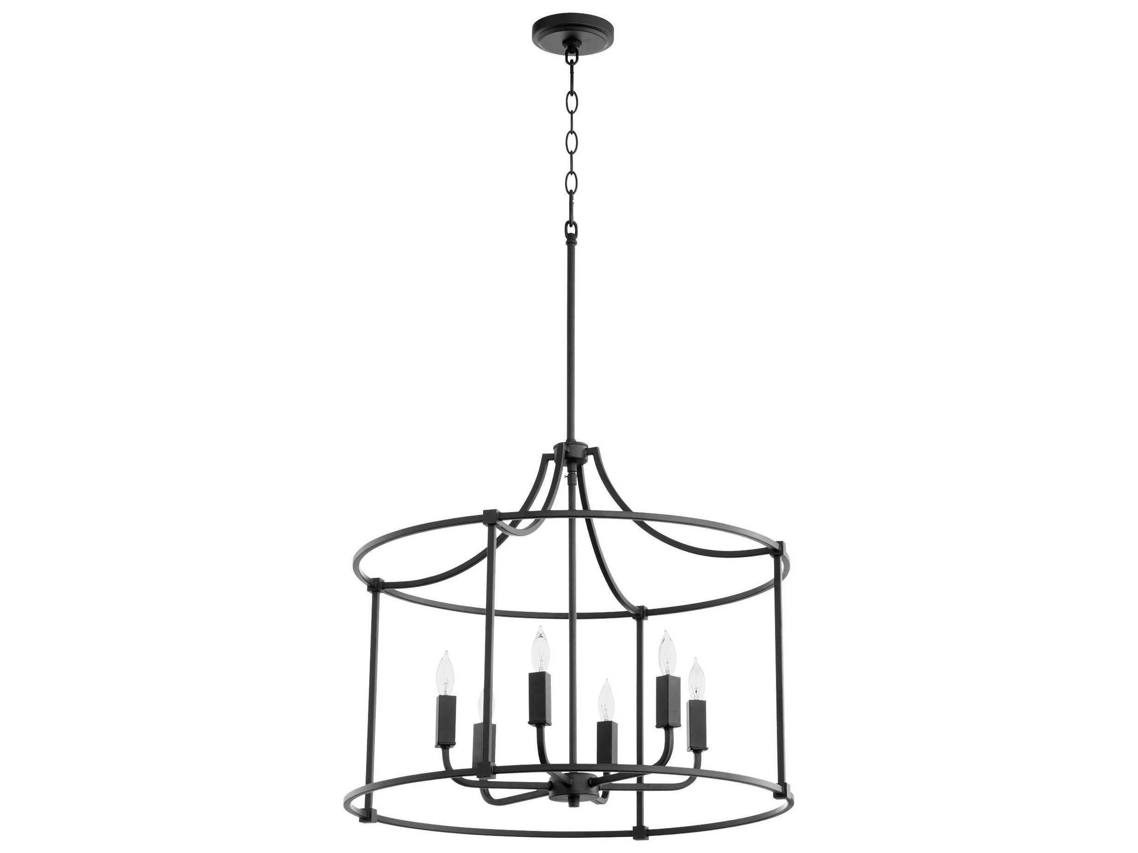 Quorum Olympus 6-Light Noir Black Candelabra Drum Chandelier