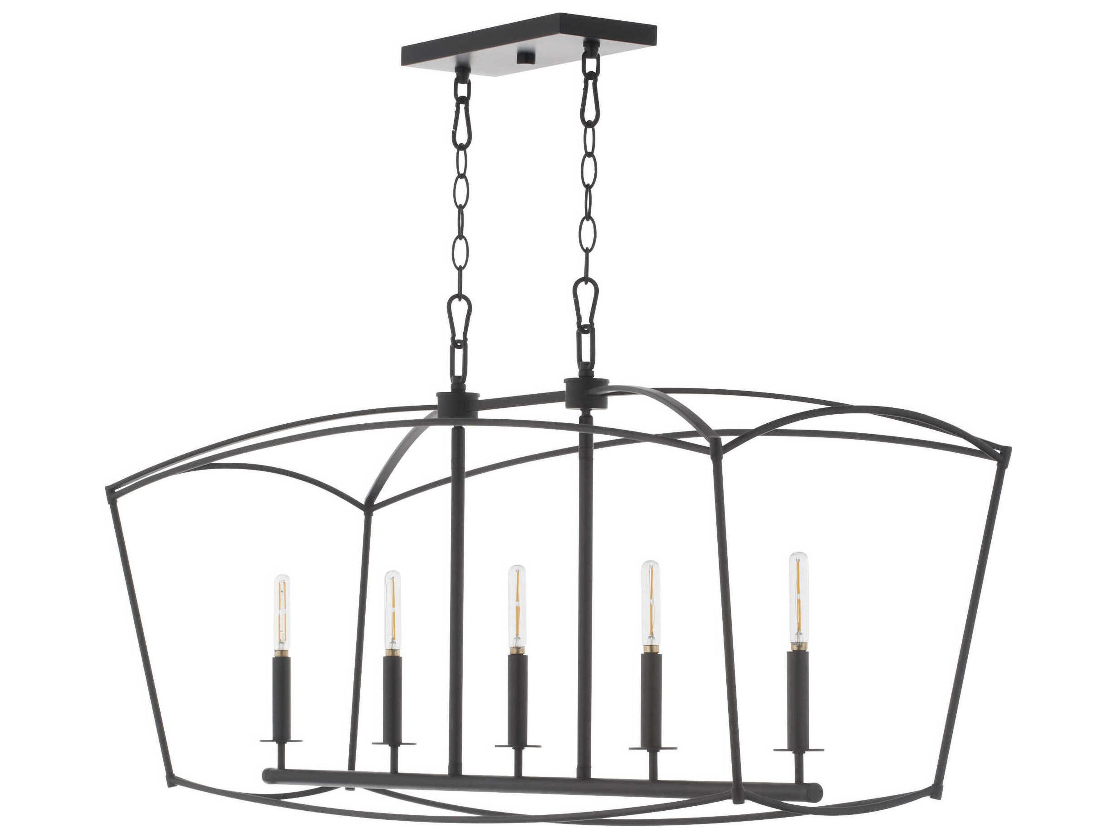 Quorum Mantle 5-Light Matte Black Island Pendant