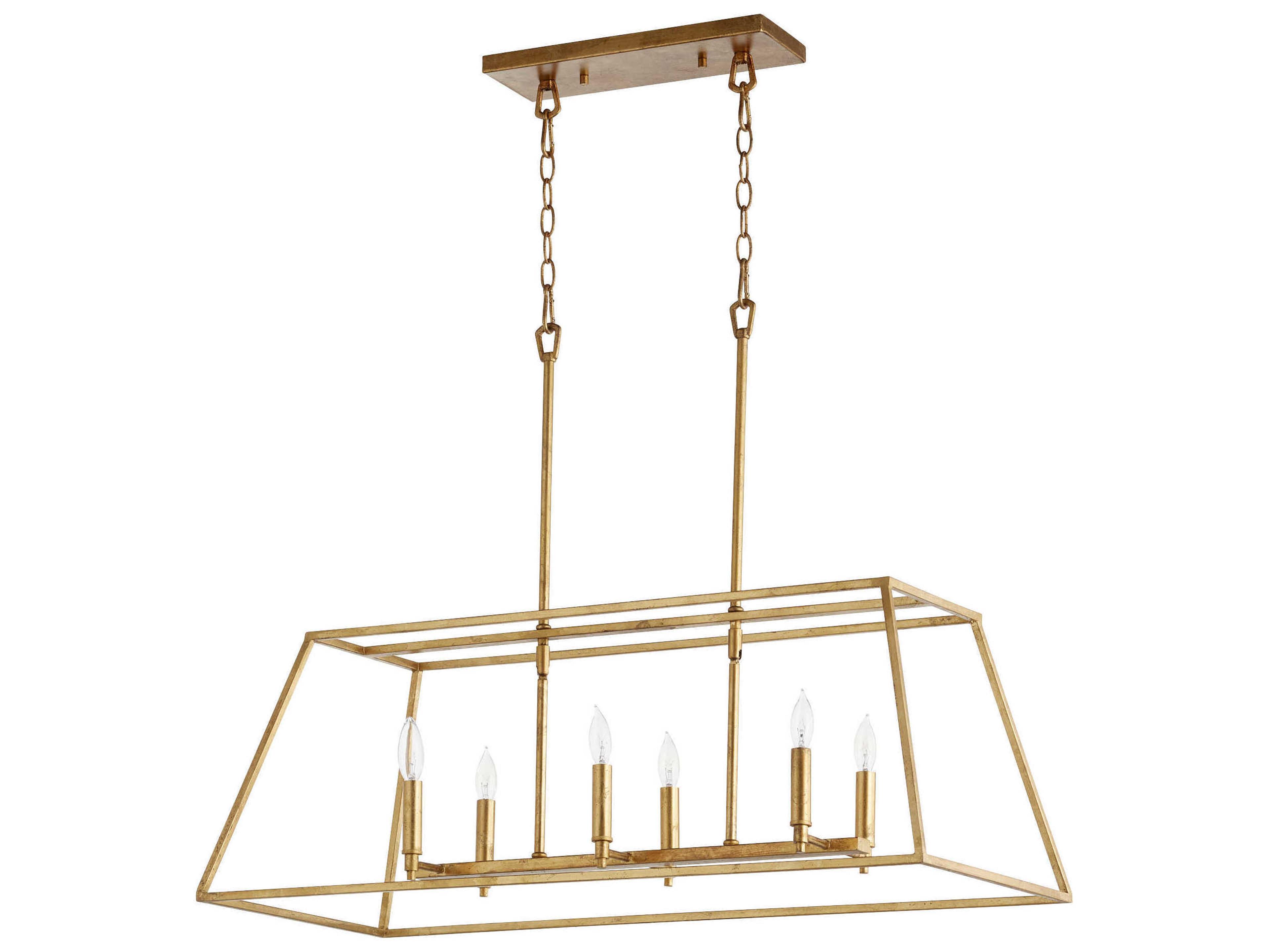 Quorum Gabriel 6-Light Gold Leaf Island Pendant
