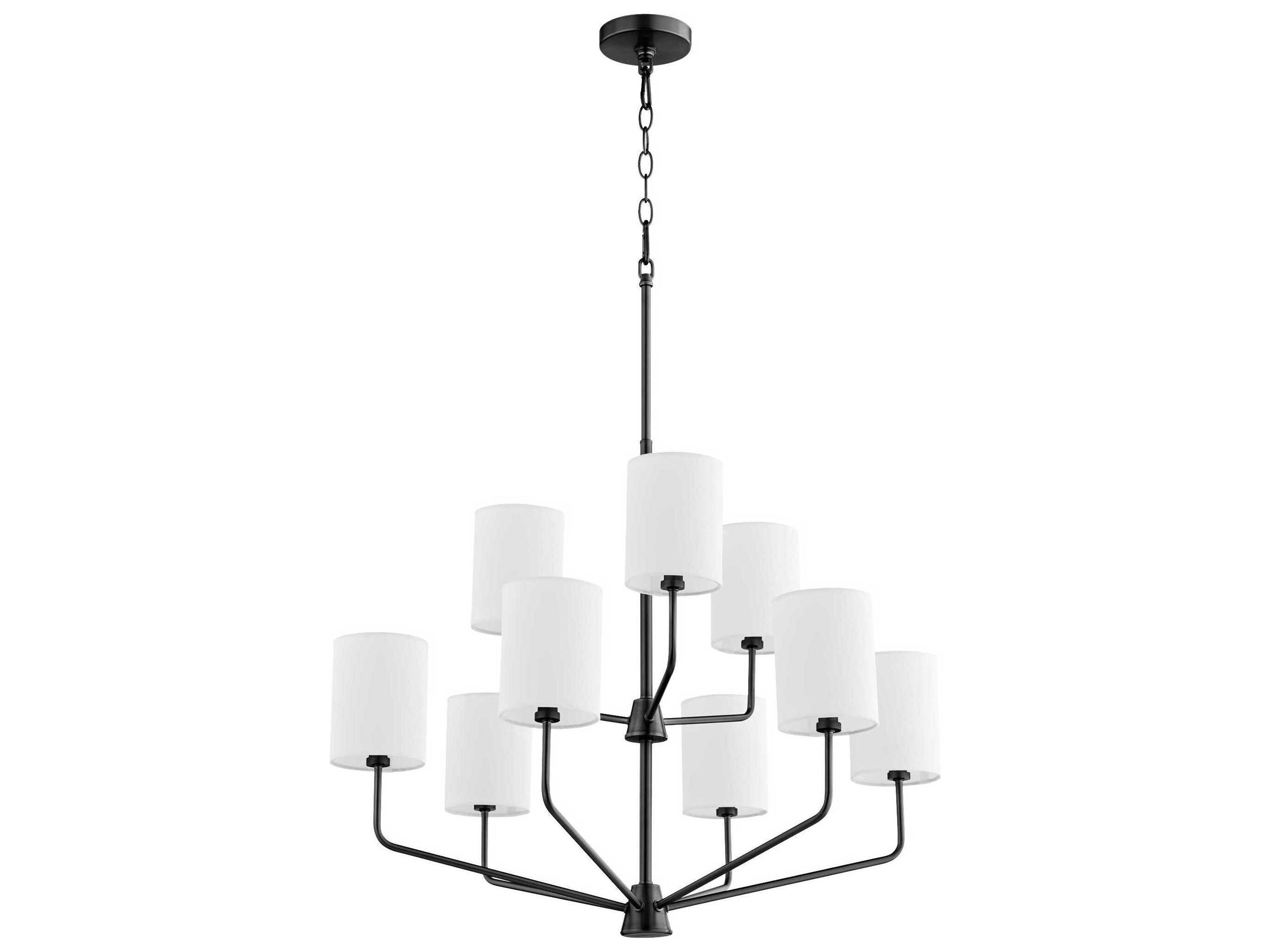 Quorum Harmony 9-Light Matte Black Cylinder Chandelier