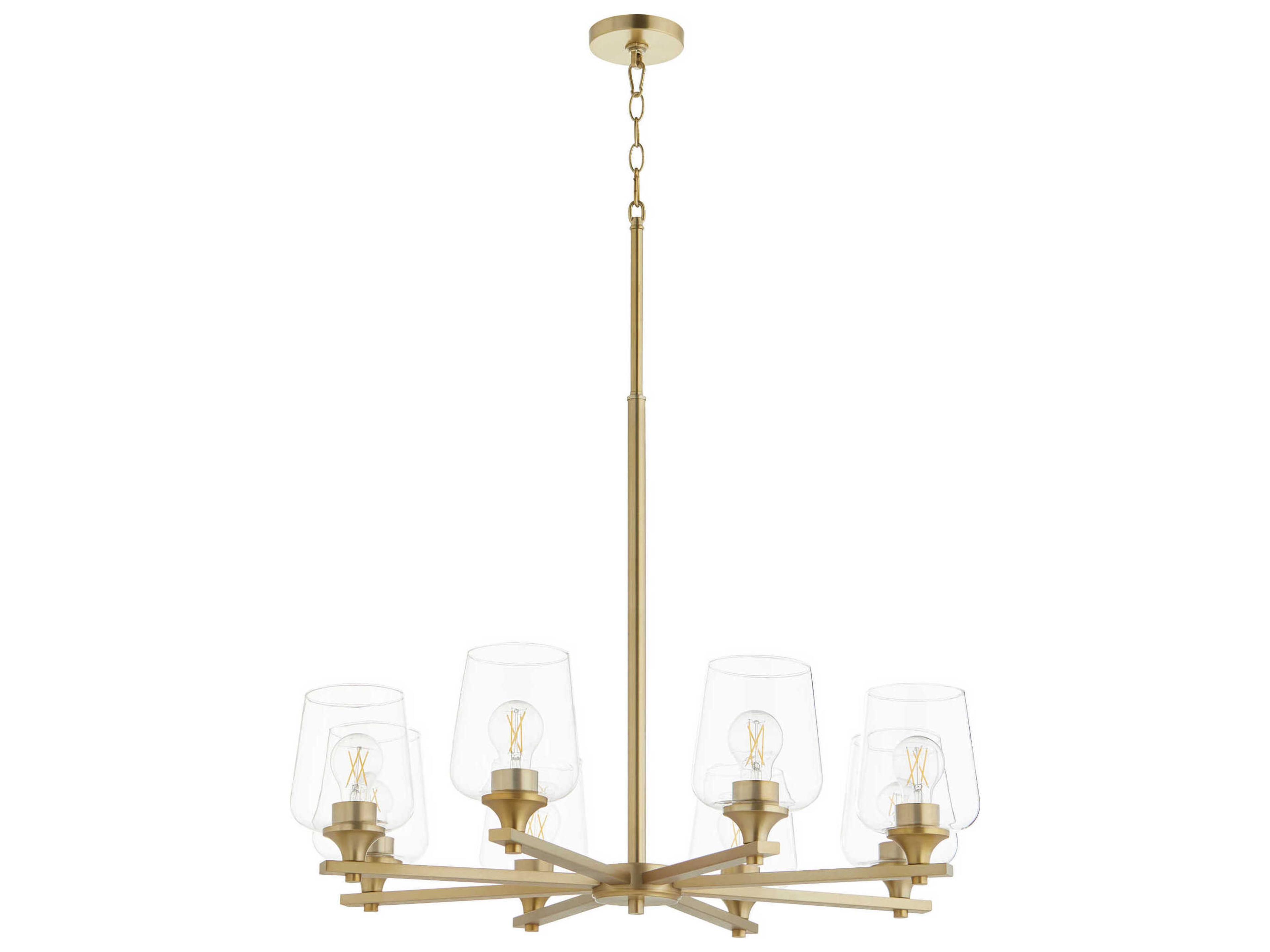 Quorum Veno 8-Light Aged Brass Chandelier
