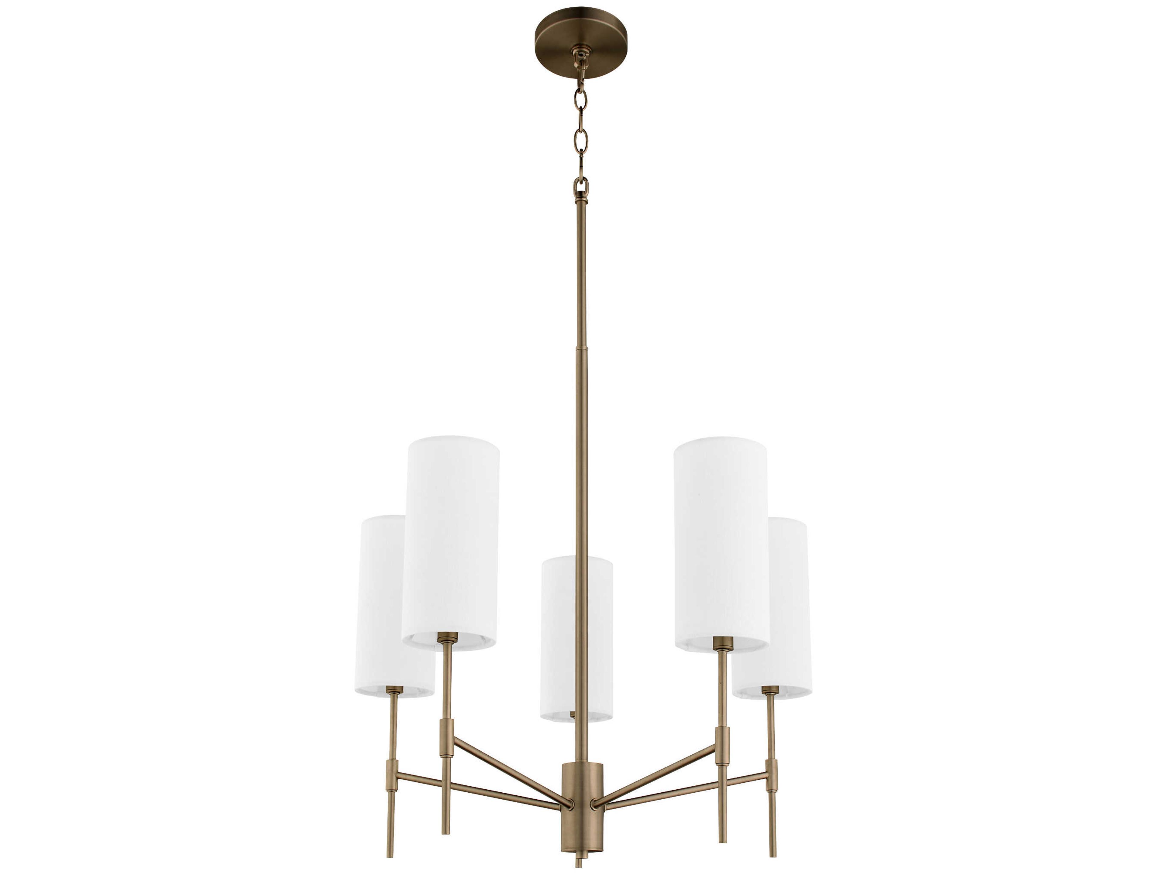 Quorum Hamilton 5-Light Dark Brass Cylinder Chandelier