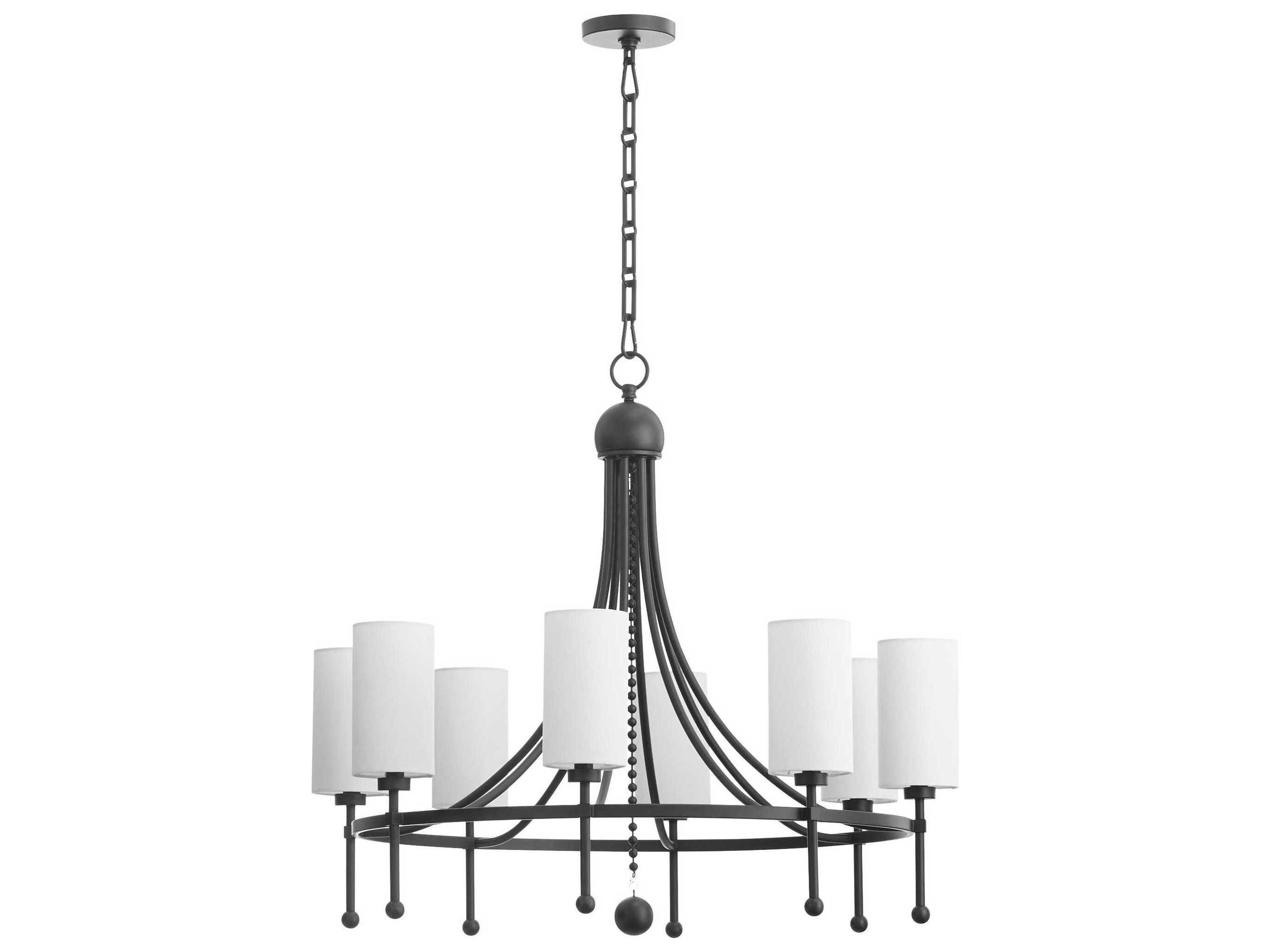 Quorum Lee Boulevard 8-Light Matte Black Cylinder Chandelier
