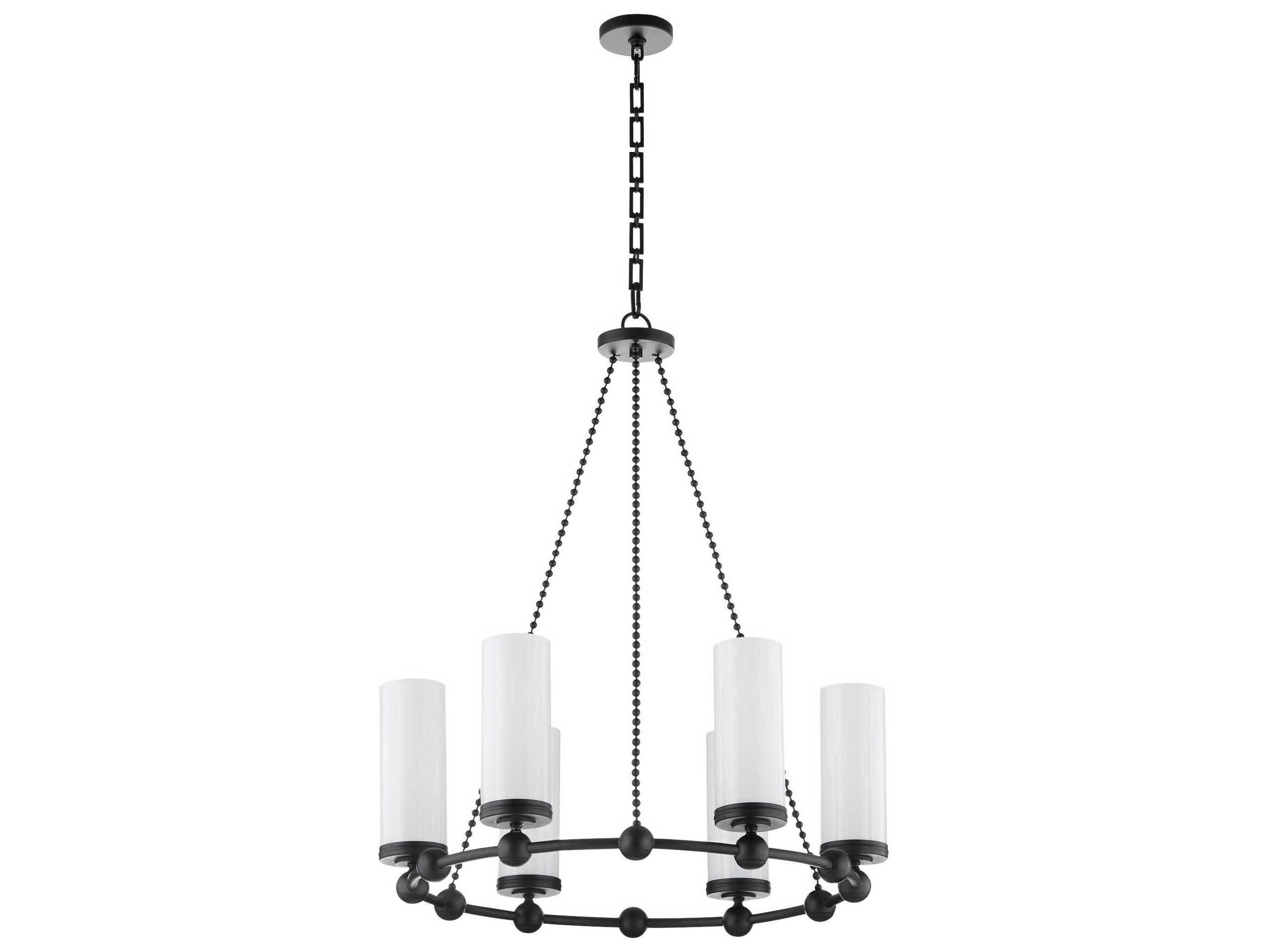 Quorum Lee Boulevard 6-Light Matte Black Cylinder Chandelier
