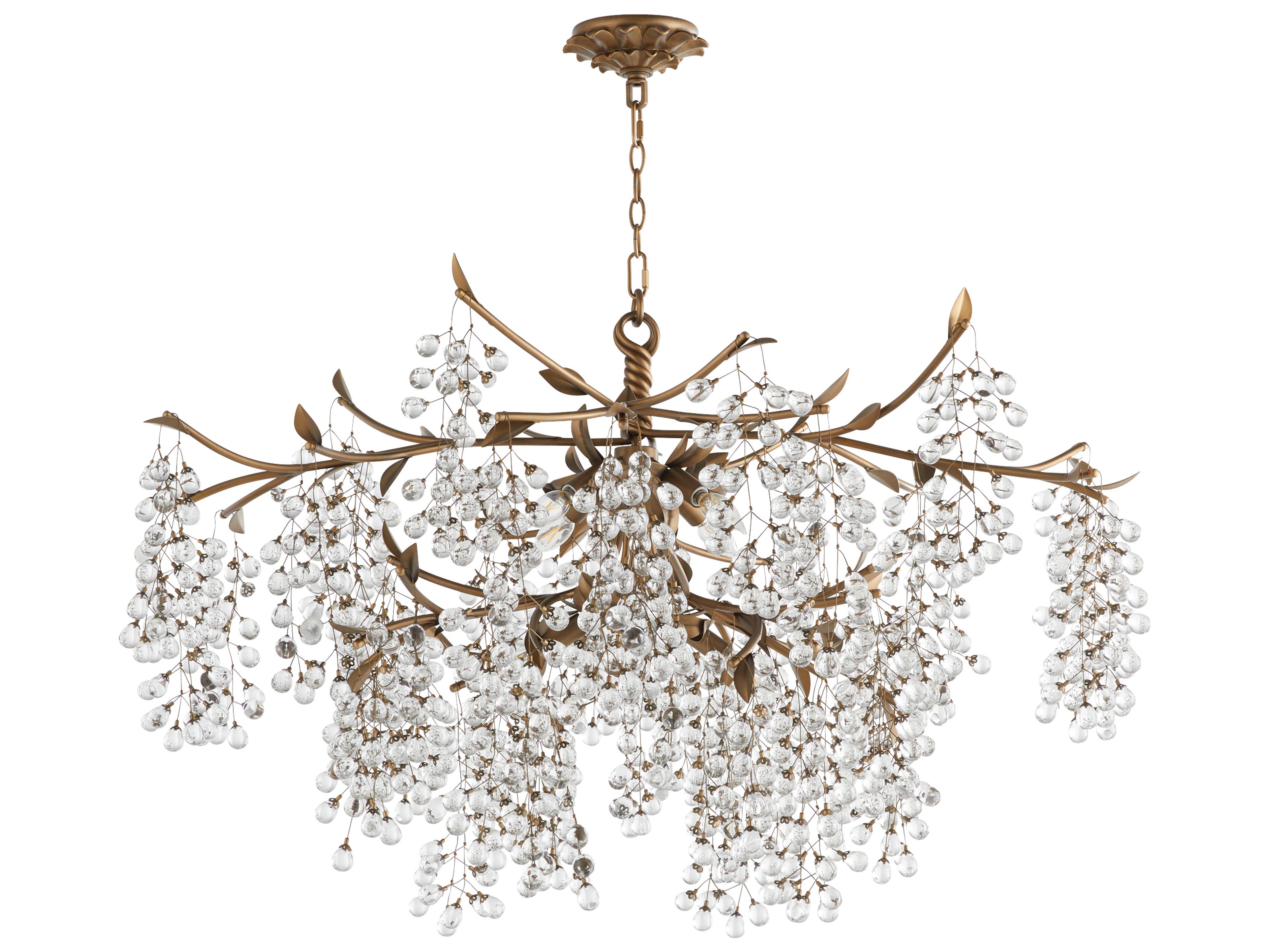 Quorum Glicina 8-Light Natural Brass Traditional Chandelier