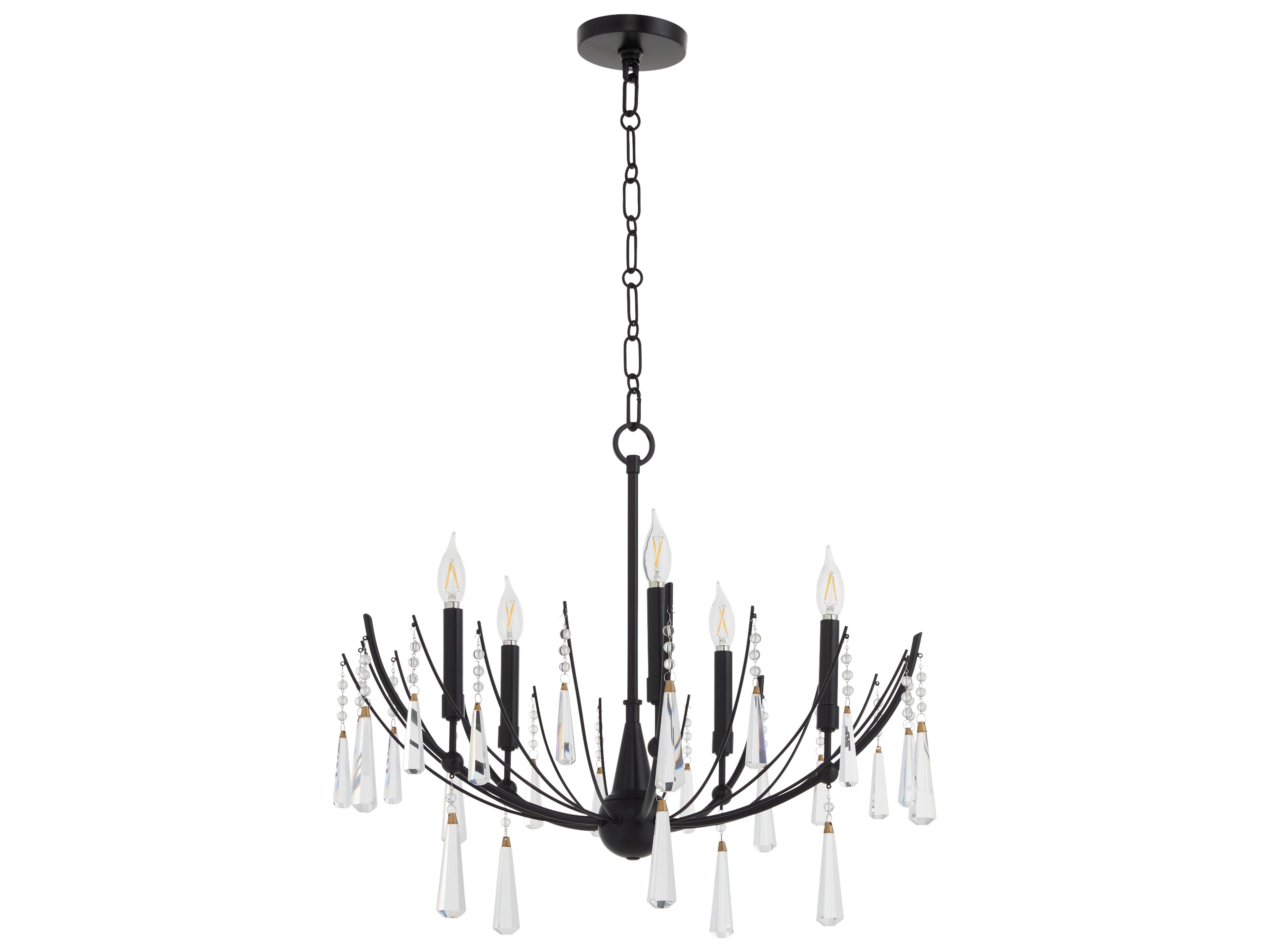 Quorum Eloise 5-Light Matte Black Candelabra Chandelier