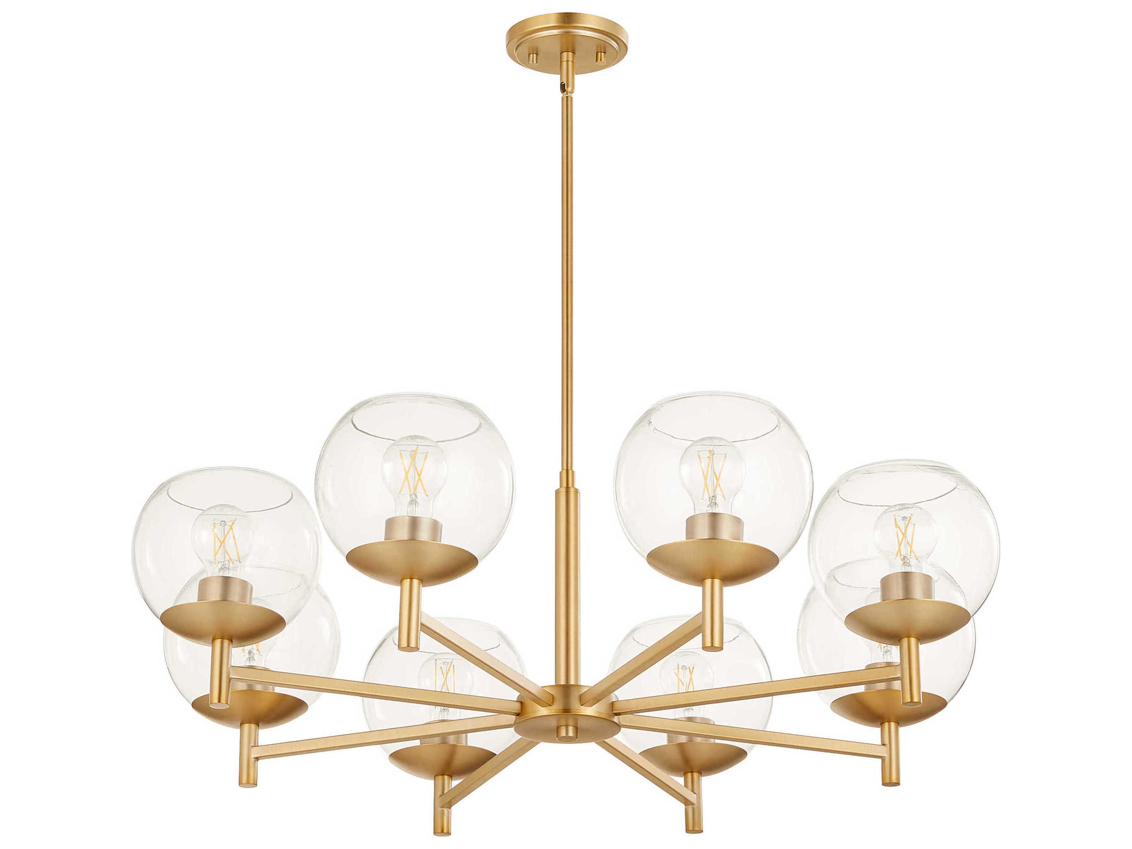 Quorum Lyon 8-Light Aged Brass Globe Chandelier