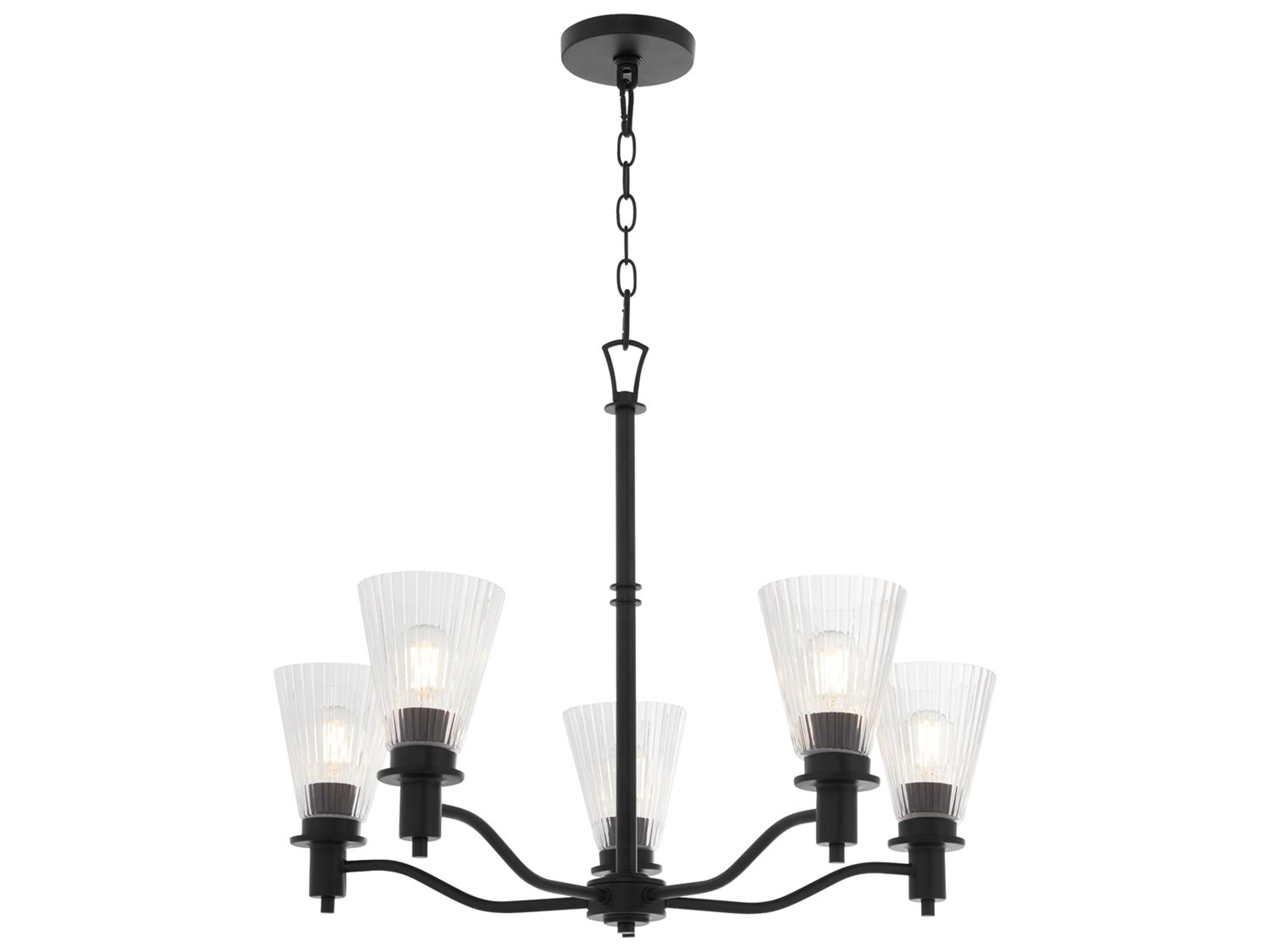 Quorum Lawton 5-Light Matte Black Candelabra Chandelier