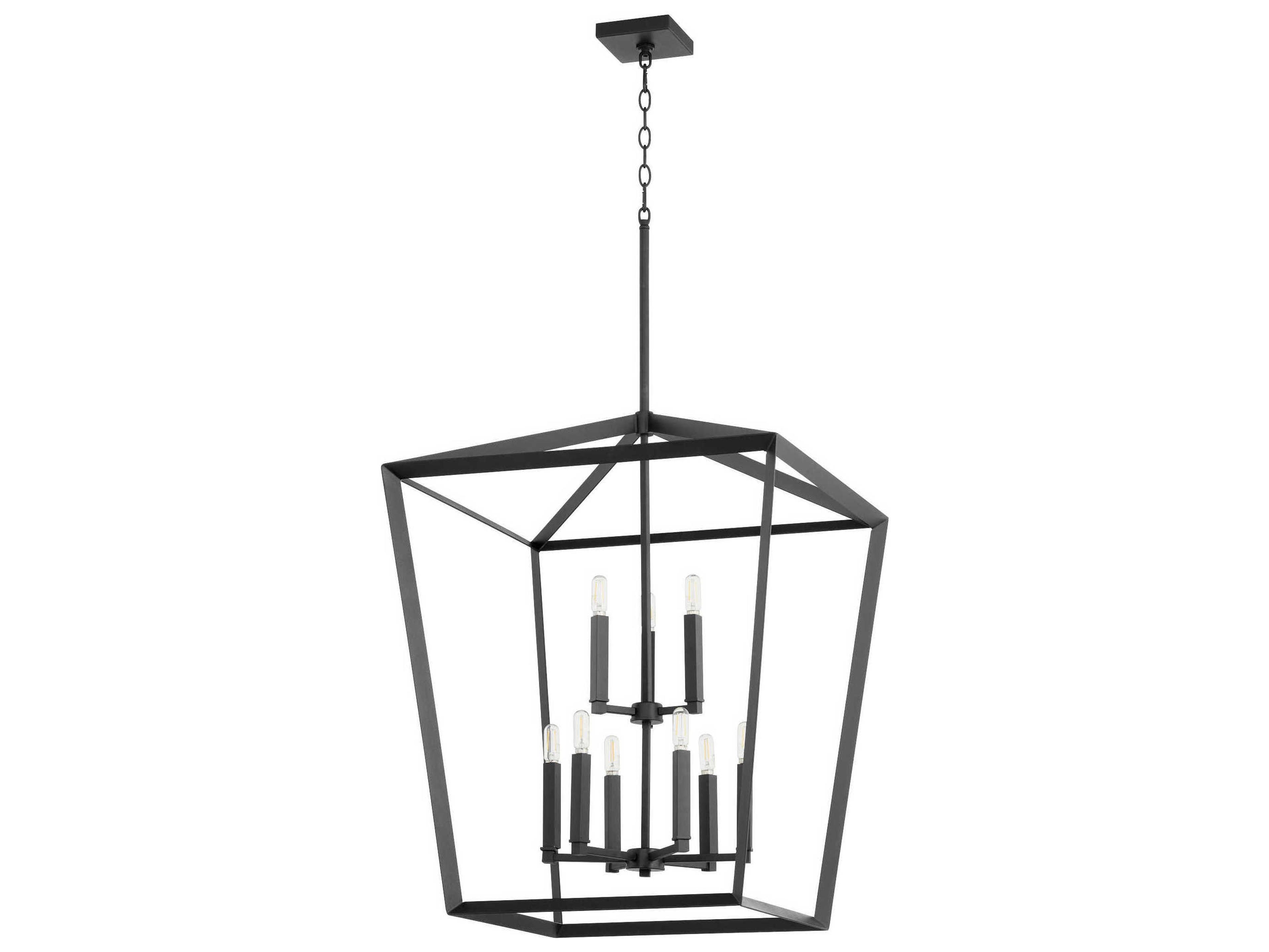 Quorum Manor 9-Light Noir Black Candelabra Tiered Chandelier