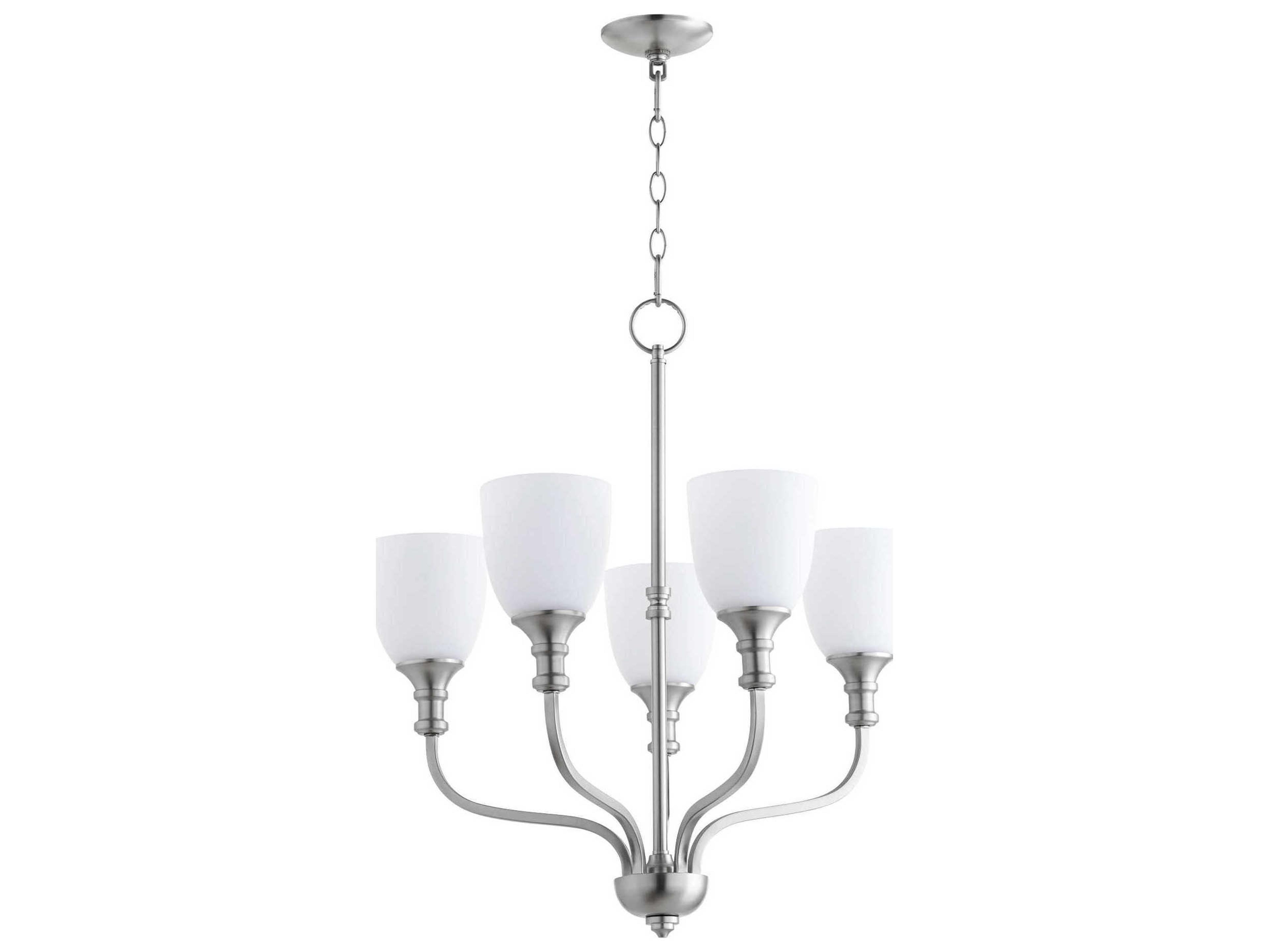 Quorum Richmond 5-Light Satin Nickel Glass Bell Chandelier