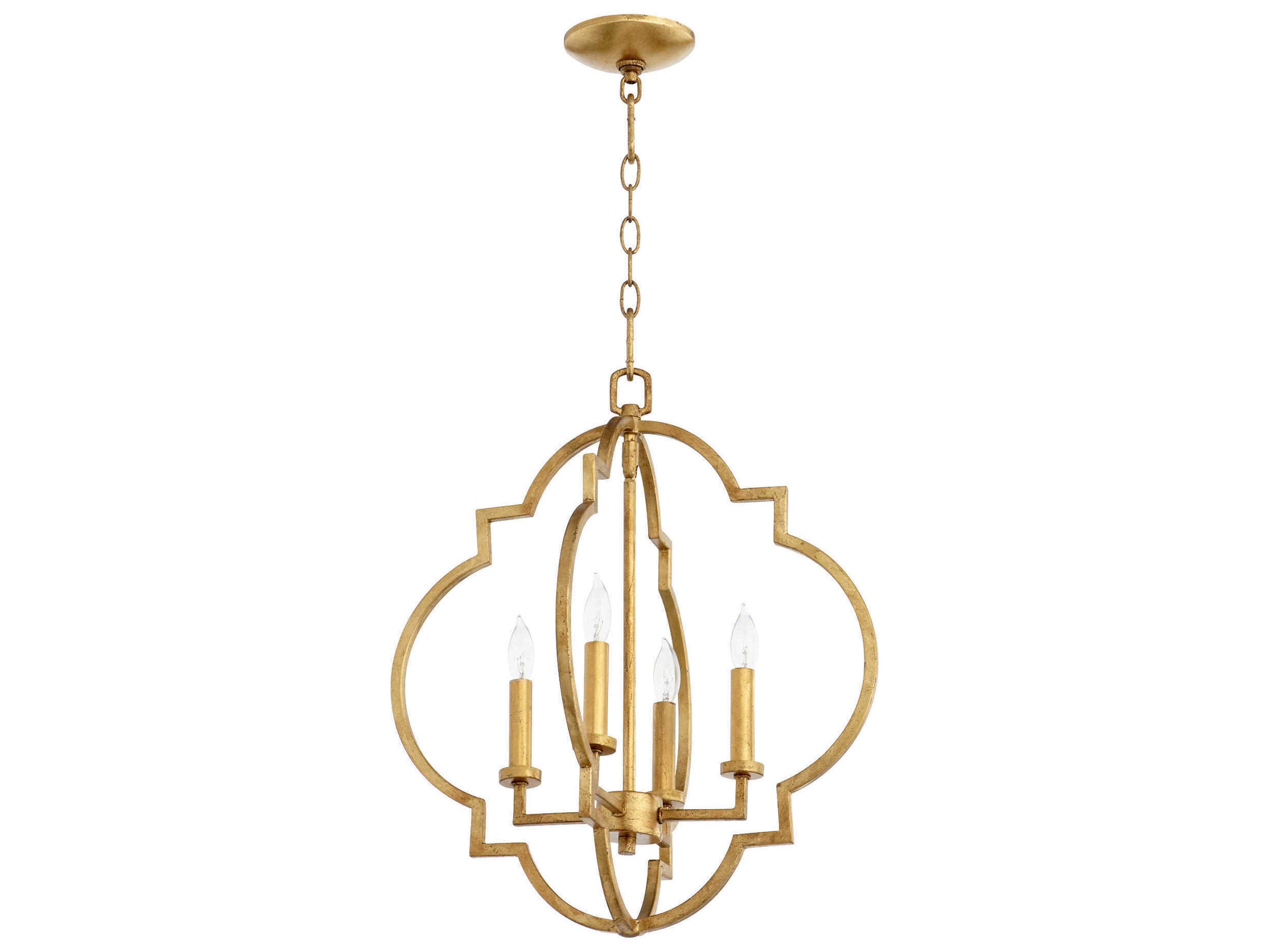 Quorum Dublin 4-Light Gold Leaf Candelabra Chandelier