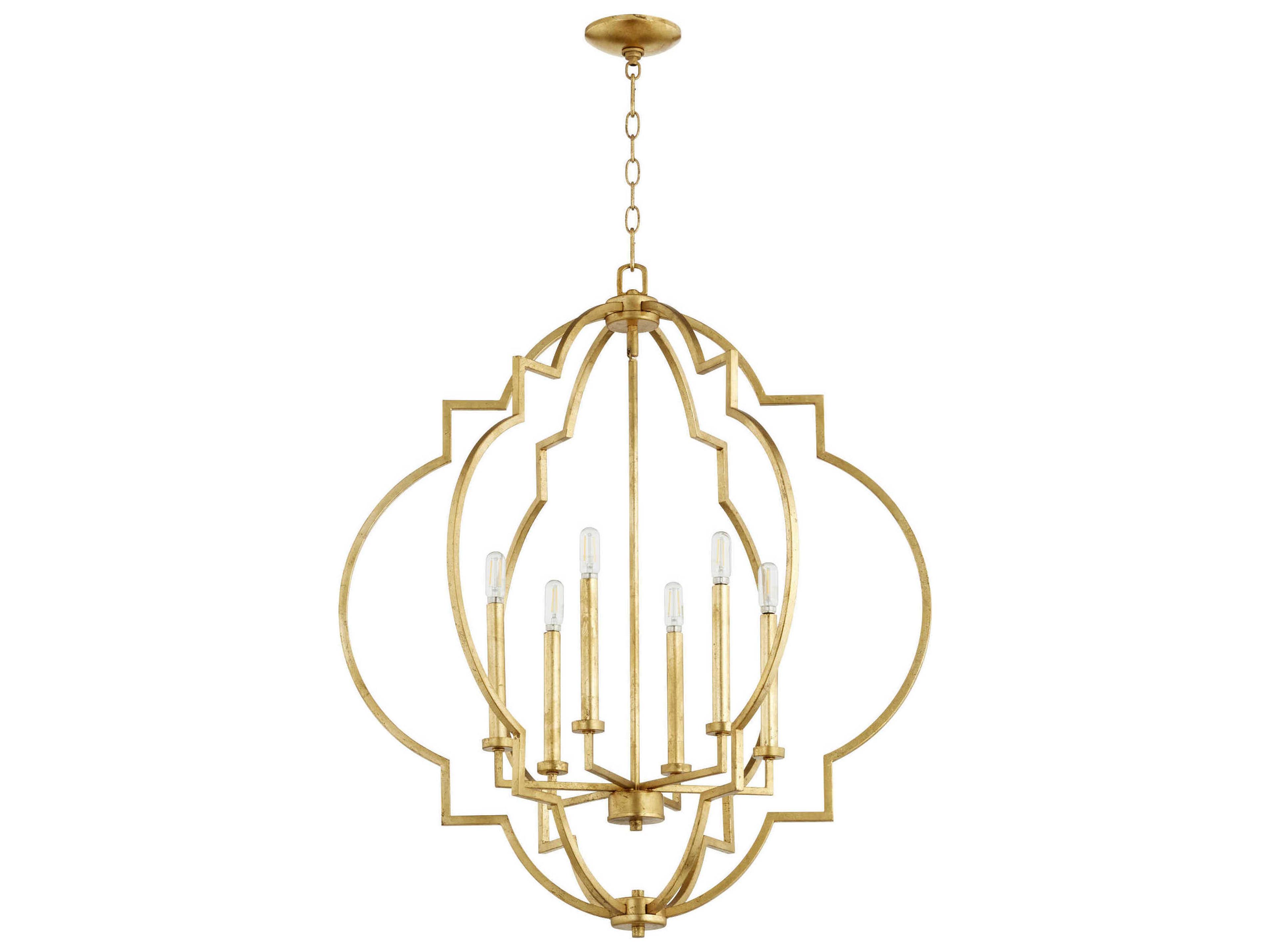 Quorum Dublin 6-Light Gold Leaf Candelabra Chandelier