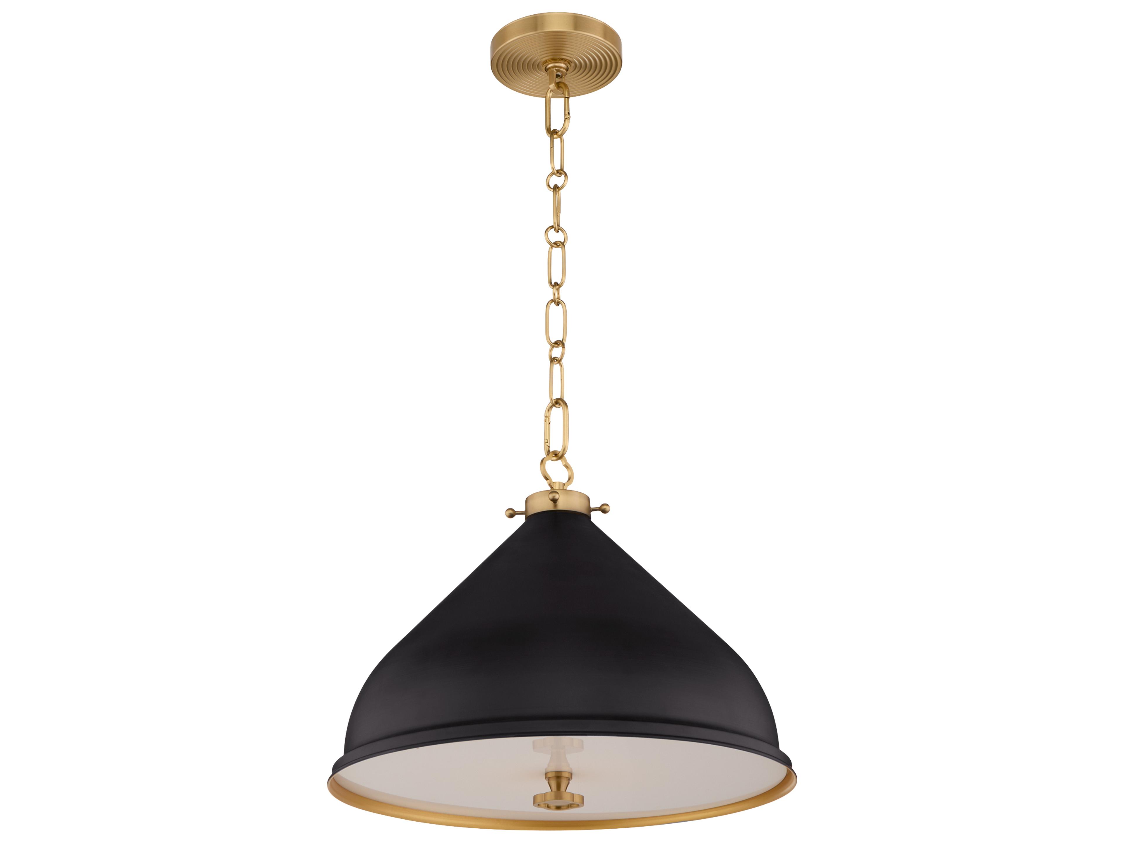 Quorum Bonnel 1-Light Matte Black Aged Brass Pendant