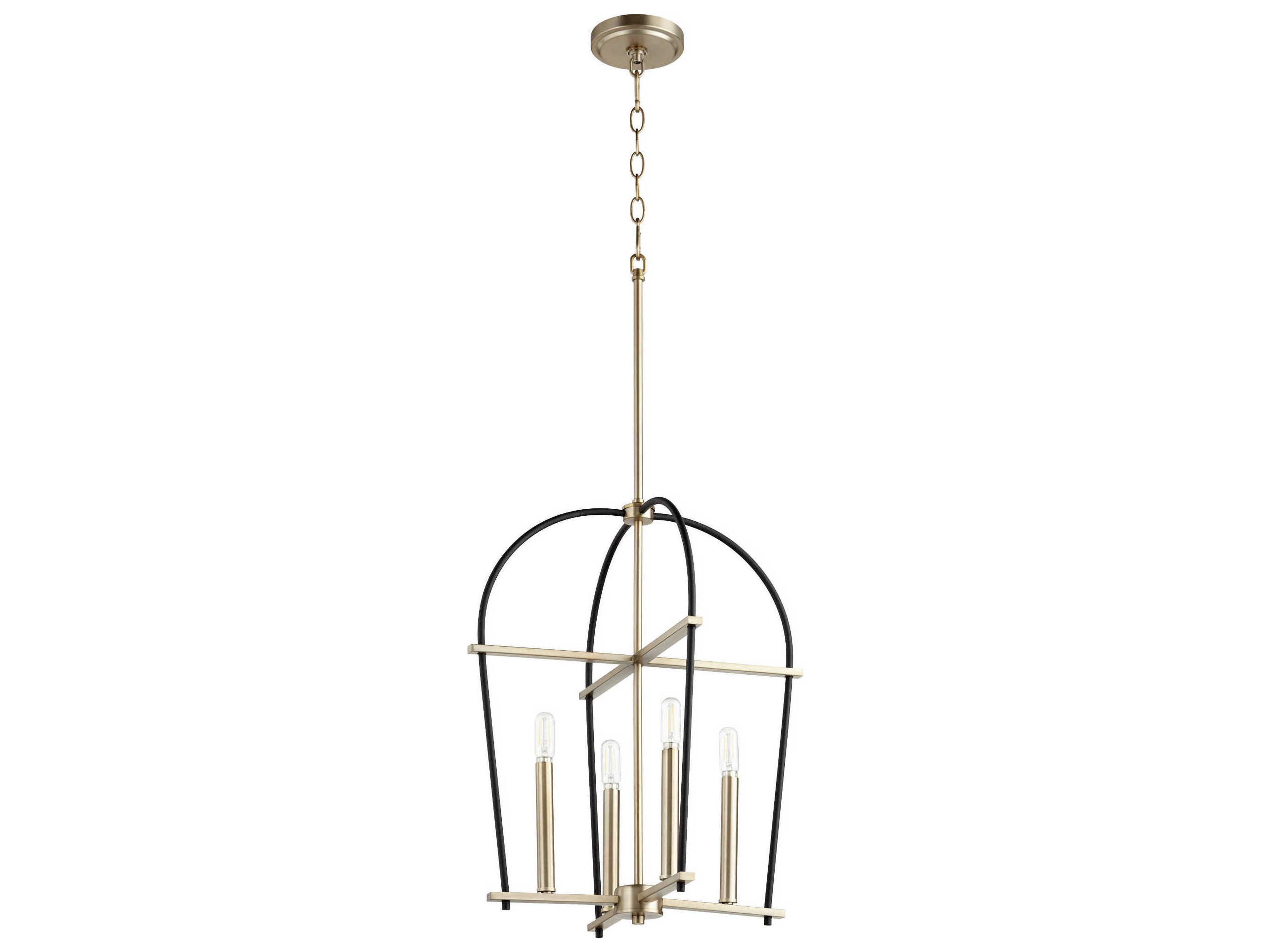 Quorum Espy 4-Light Noir With Aged Brass Black Candelabra Chandelier