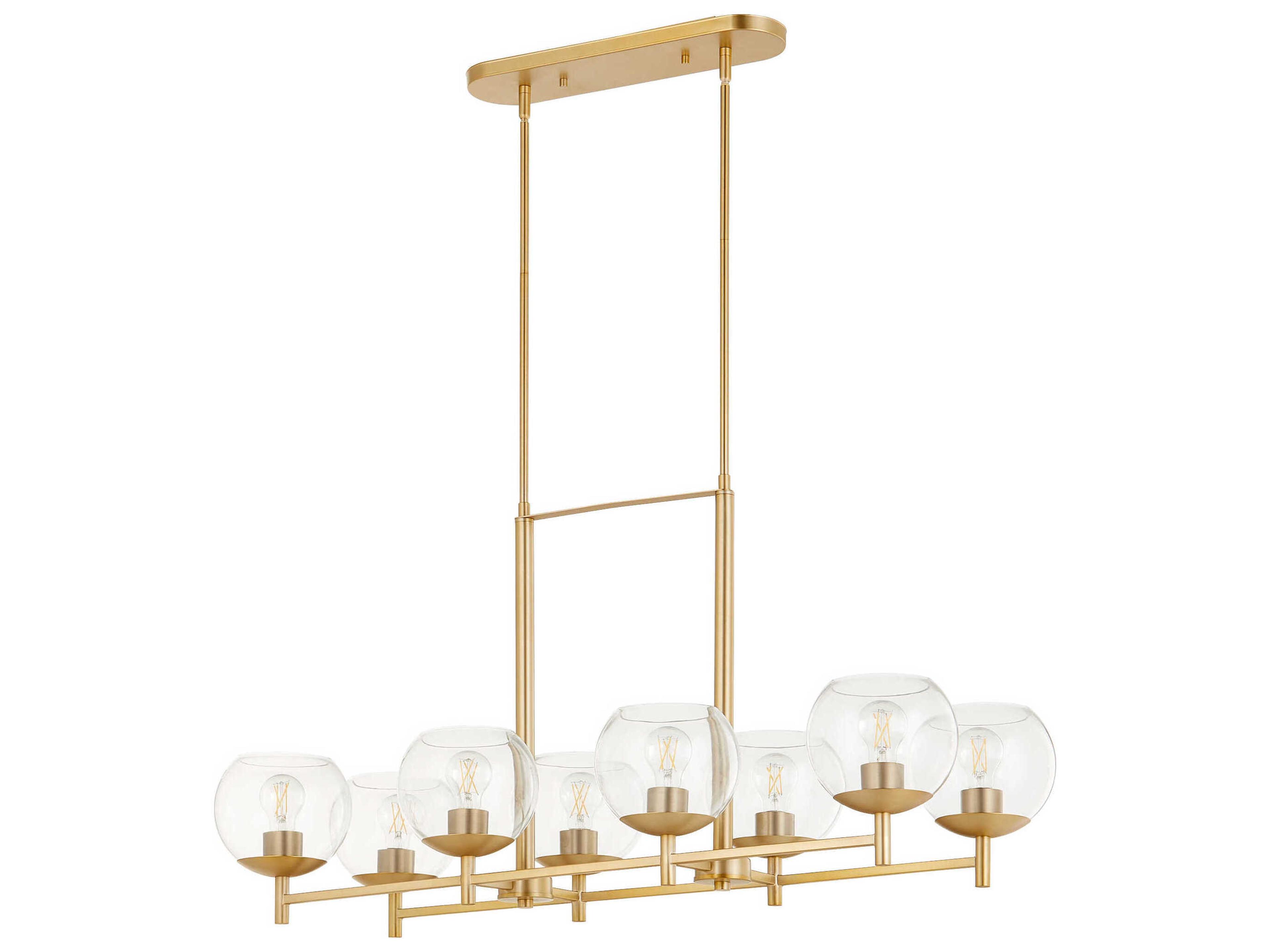 Quorum Lyon 8-Light Aged Brass Globe Island Pendant