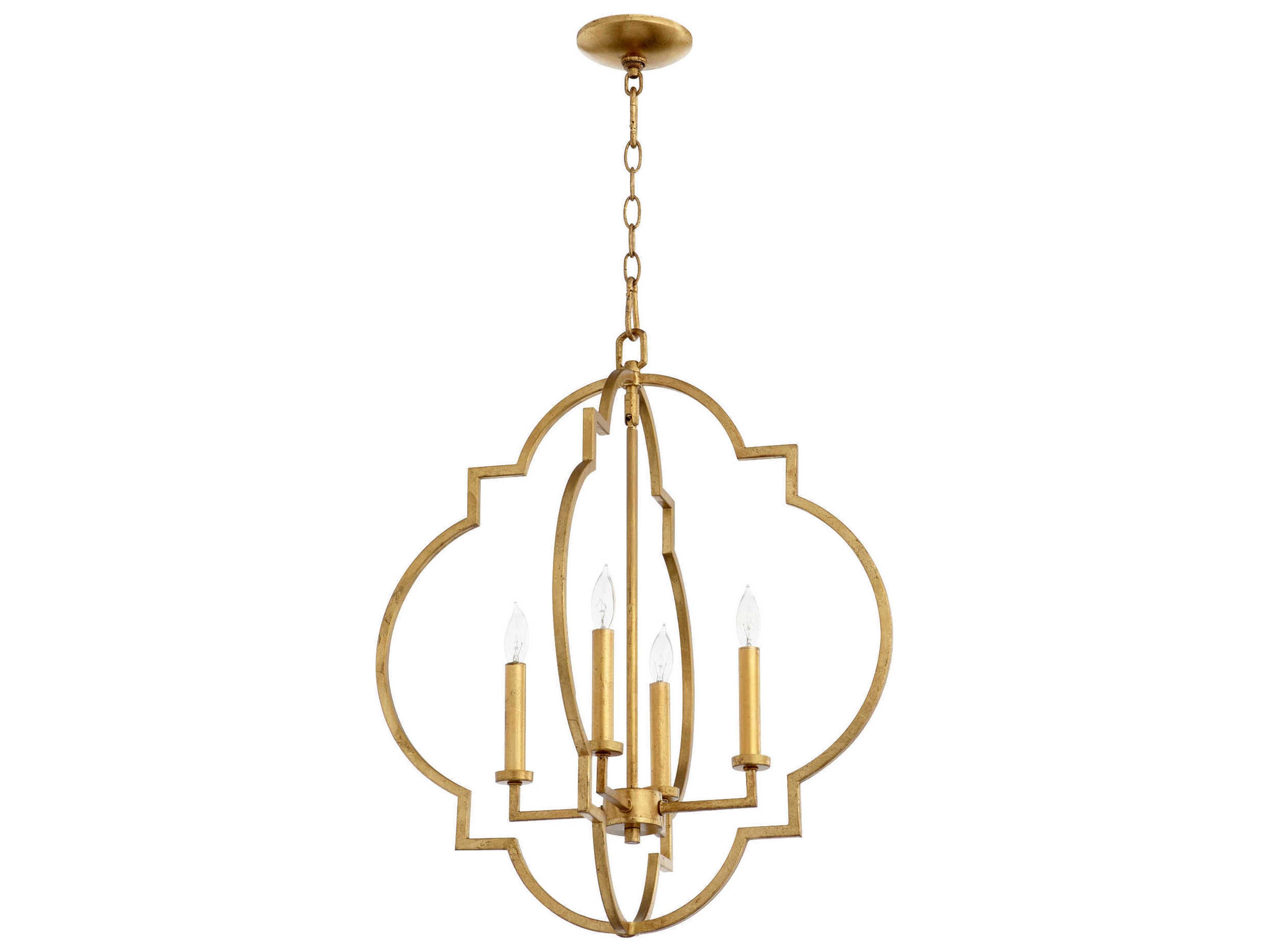 Quorum Dublin 4-Light Gold Leaf Candelabra Chandelier