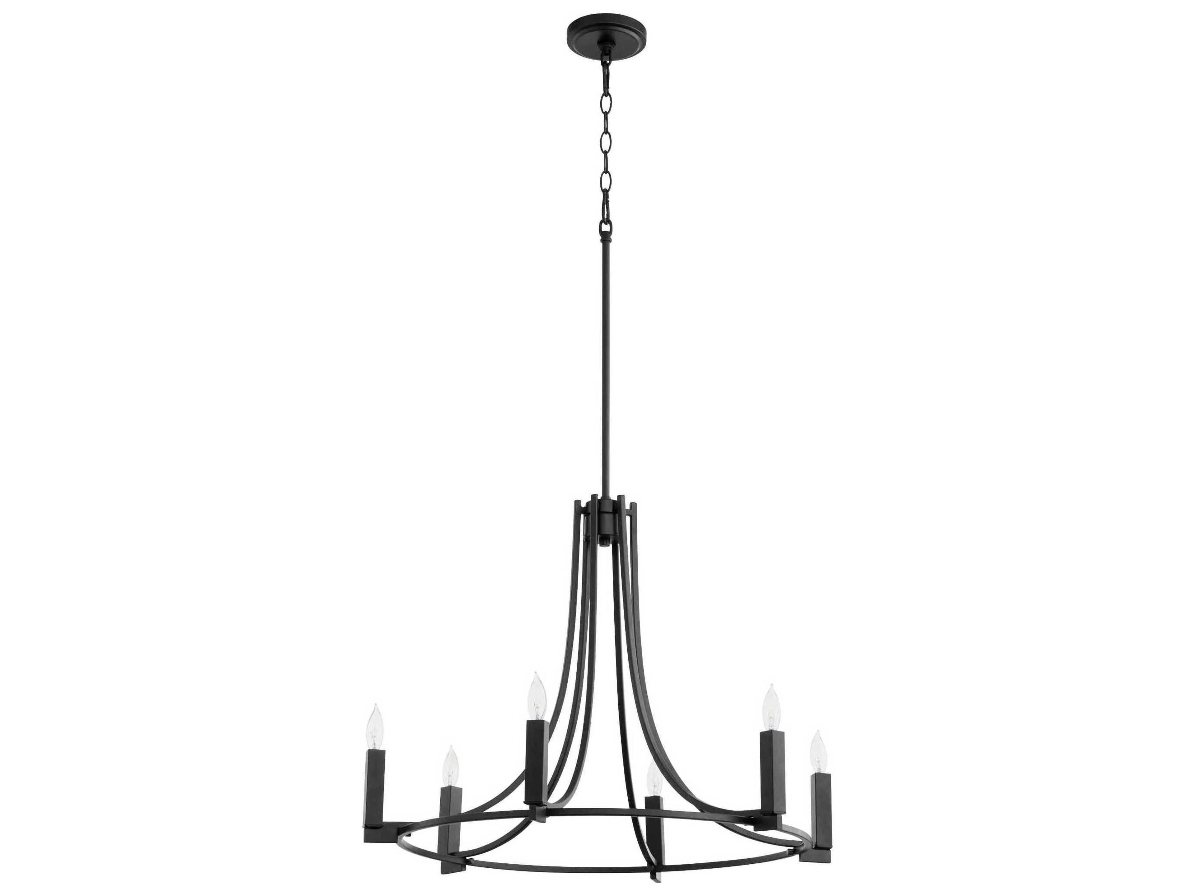 Quorum Olympus 6-Light Noir Black Candelabra Chandelier