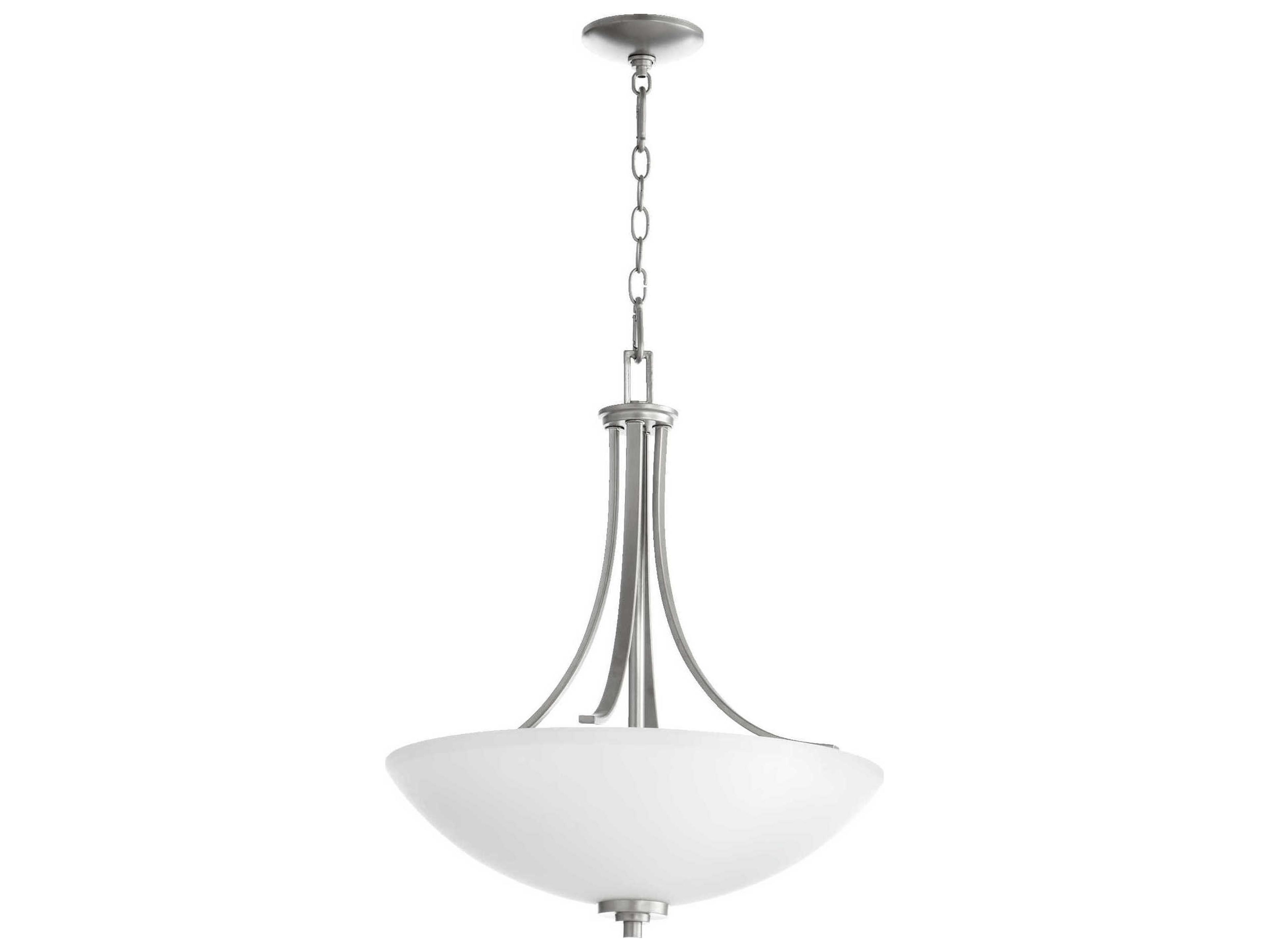 Quorum Reyes 4-Light Classic Nickel Glass Bowl Pendant