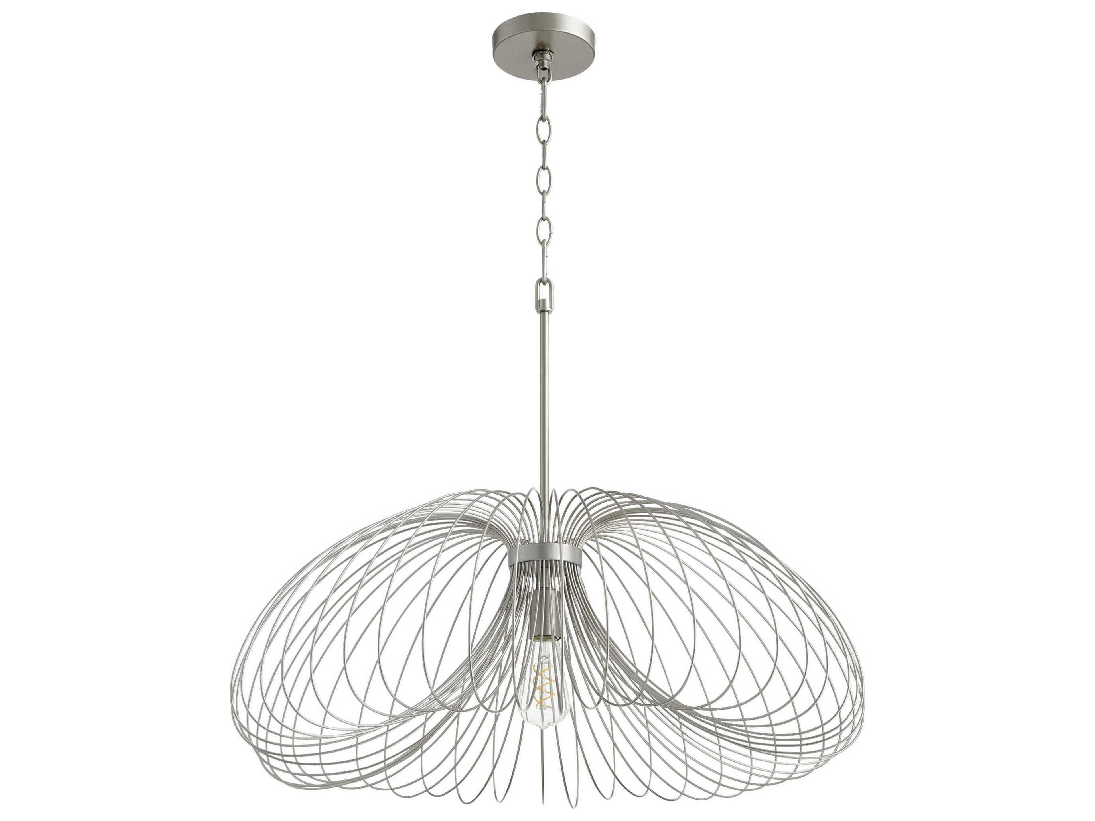 Quorum Loopy Loop 1-Light Brushed Silver Pendant