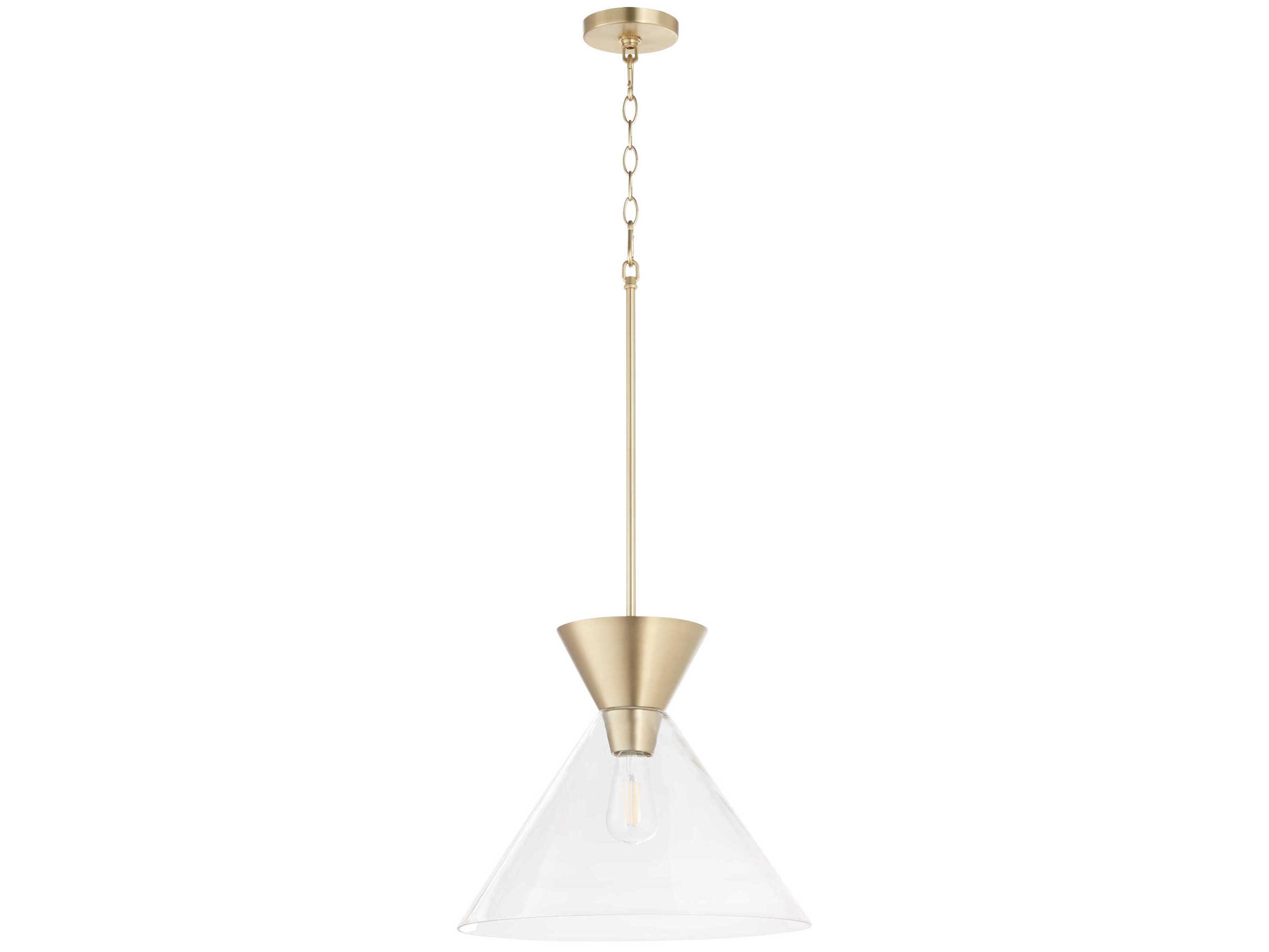 Quorum Beldar 1-Light Aged Brass Pendant