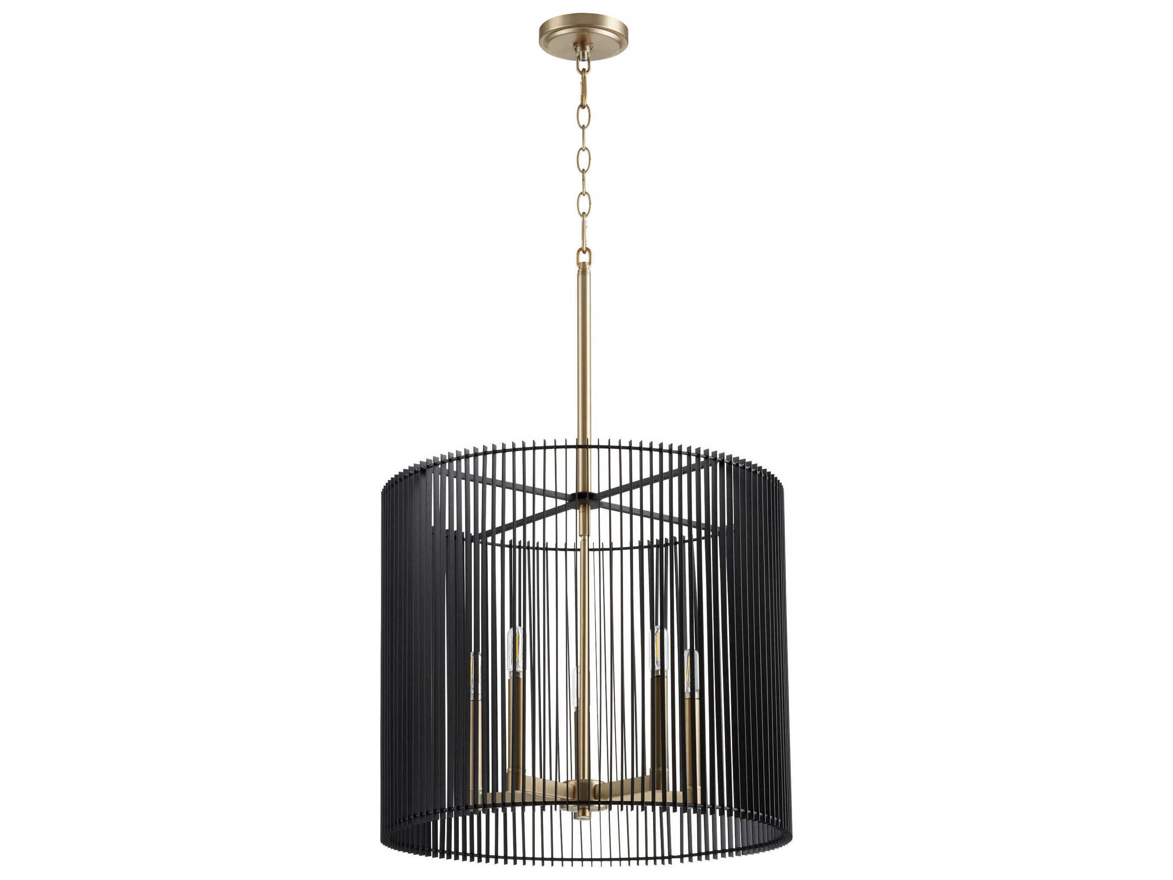 Quorum Finura 5-Light Aged Brass Pendant
