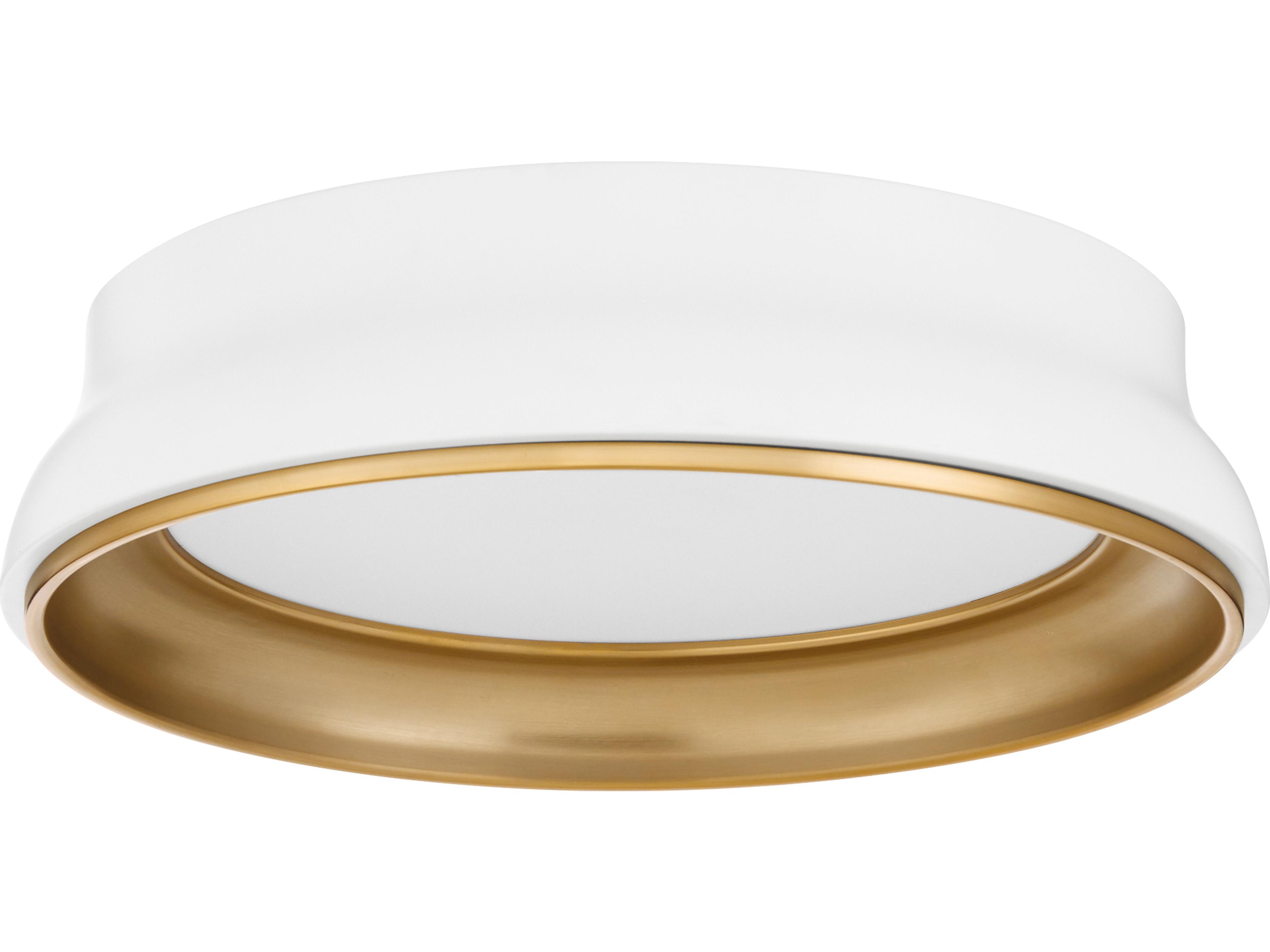 Quorum Legend Studio White Brushed Brass Flush Mount