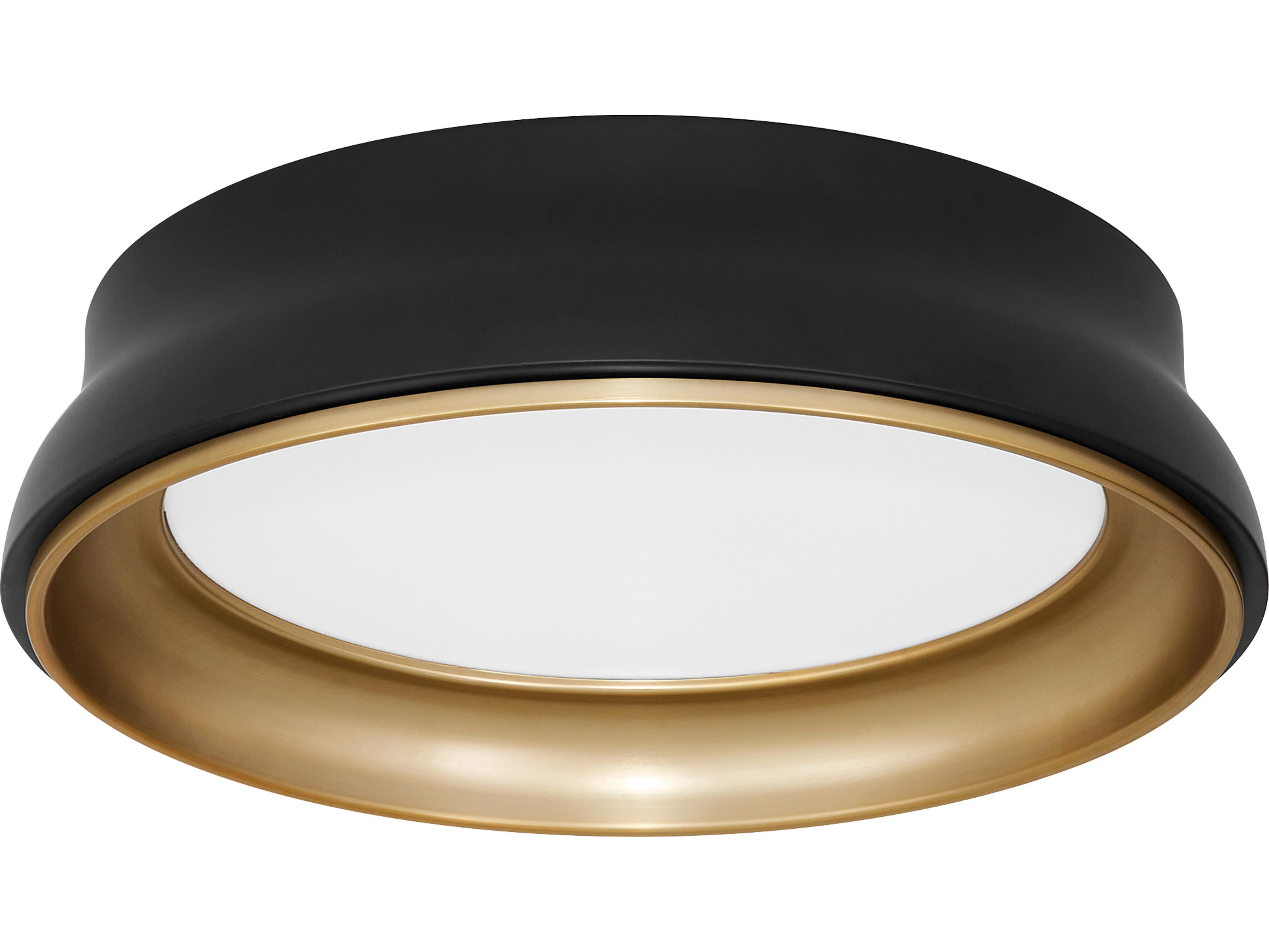 Quorum Legend Matte Black Brushed Brass Flush Mount