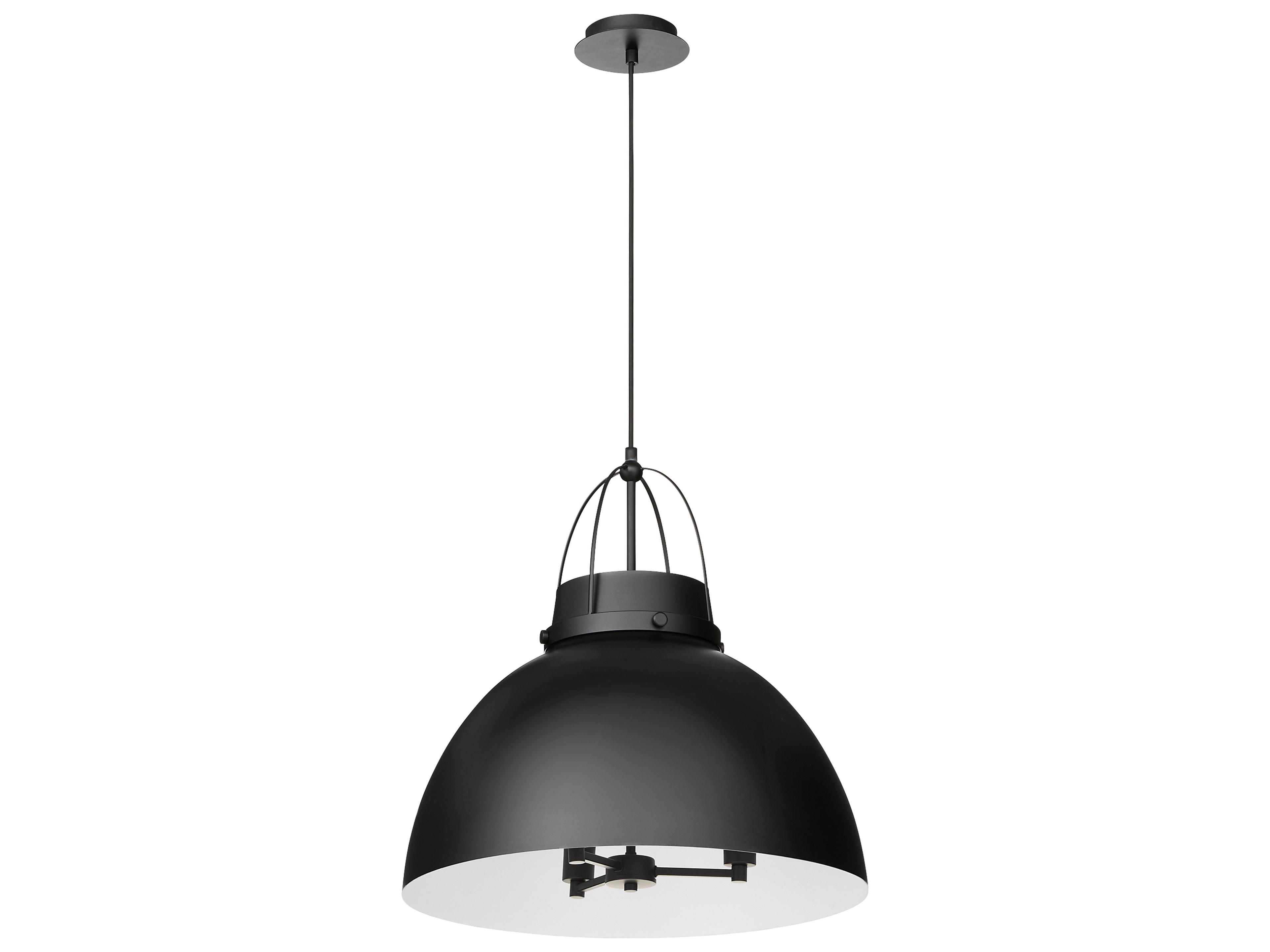 Quorum Pruitt 3-Light Matte Black Dome Pendant