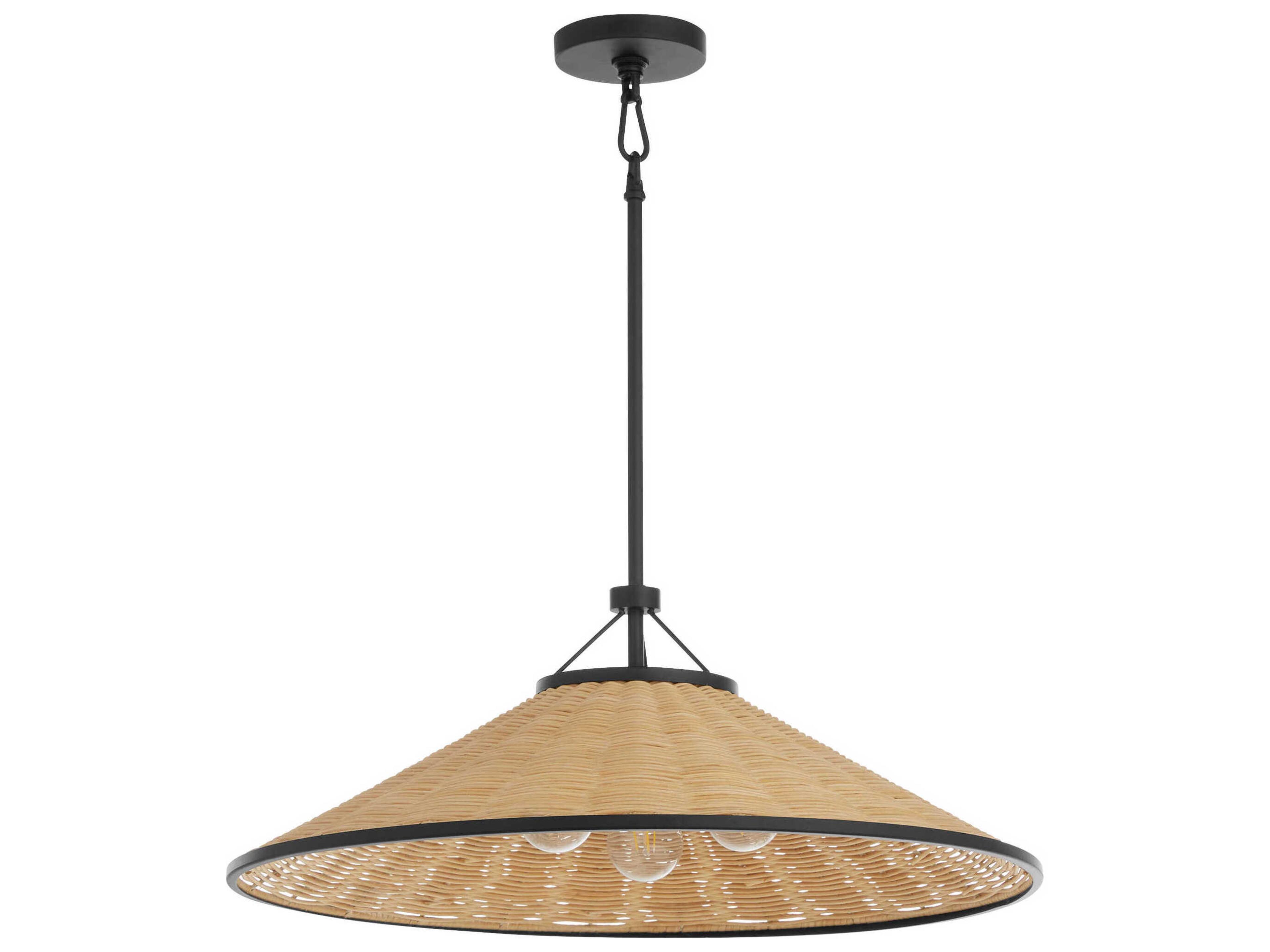 Quorum Cona 3-Light Matte Black Pendant