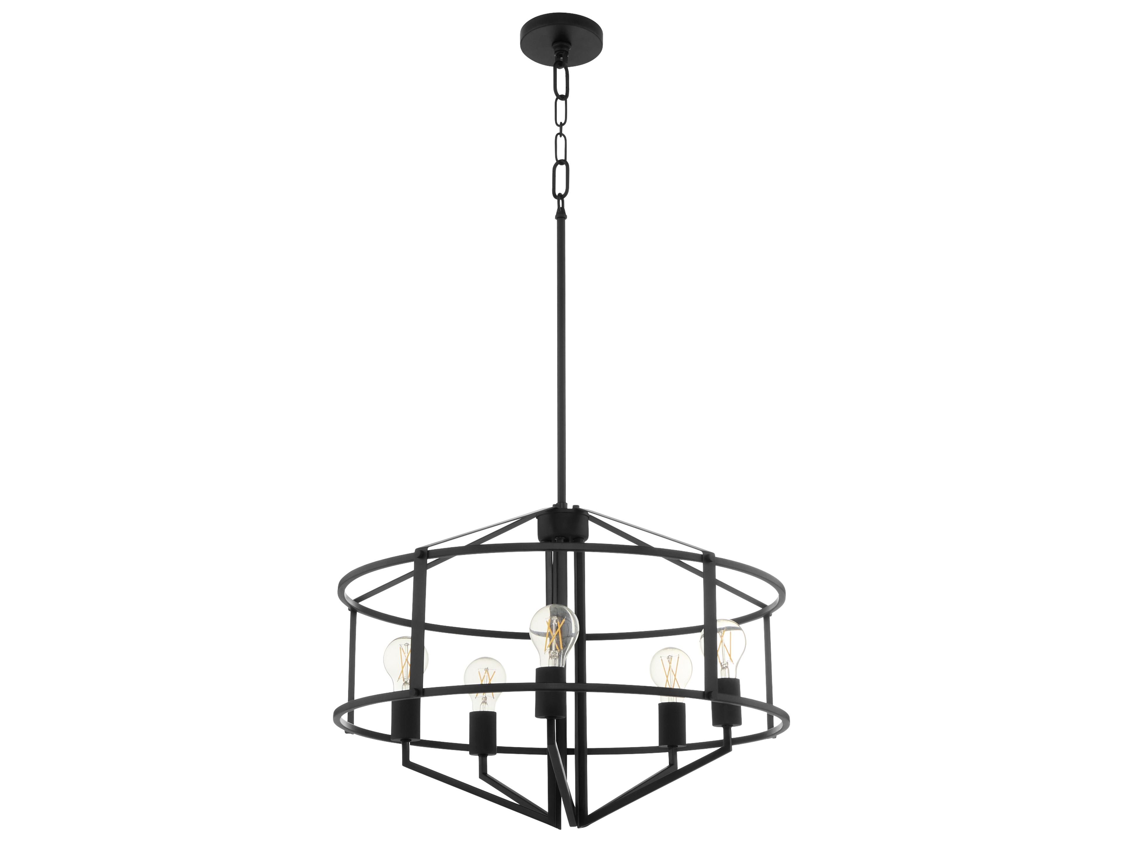 Quorum Tobin 5-Light Matte Black Geometric Pendant